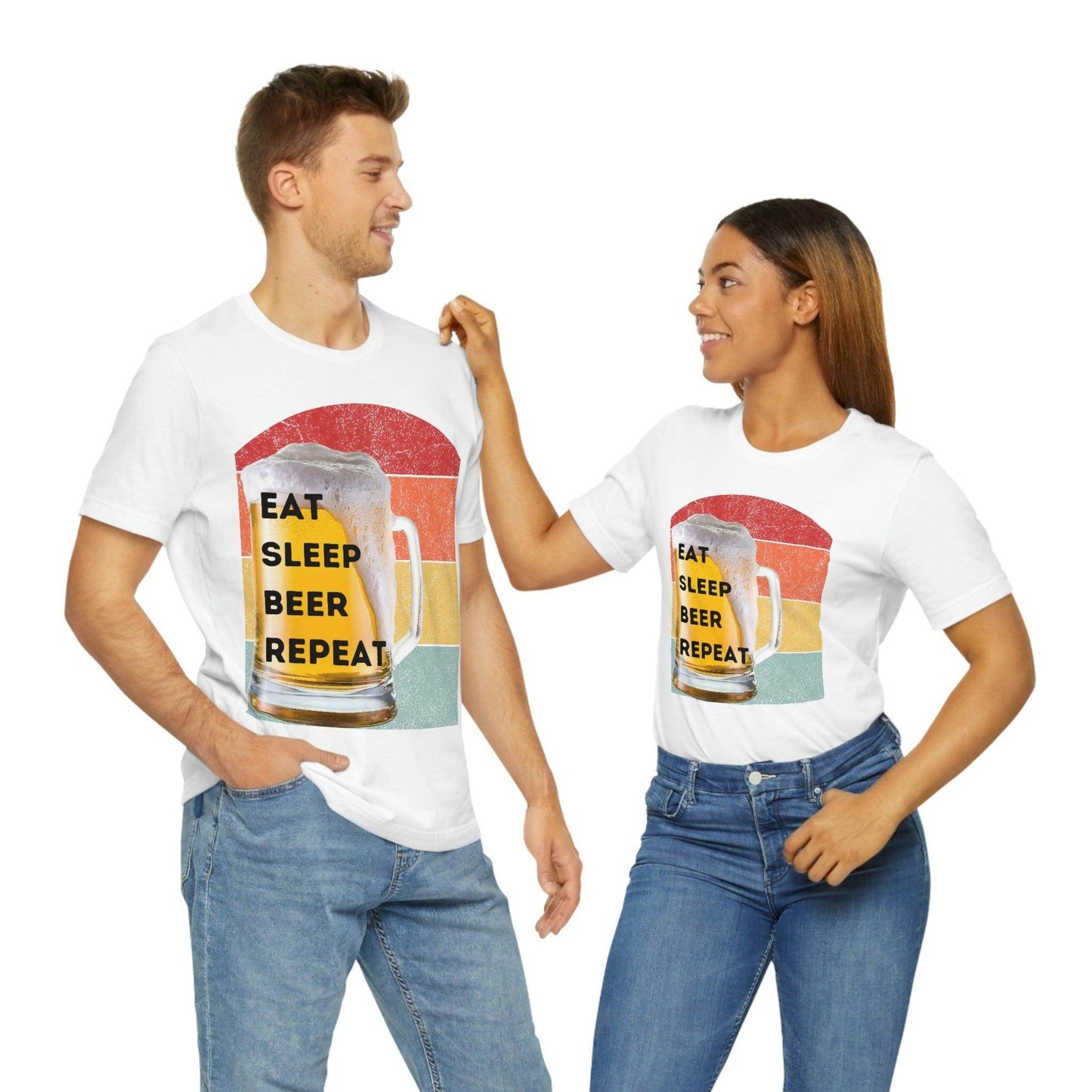 Retro shirt Eat Sleep Beer Repeat - funny beer shirt - Giftsmojo