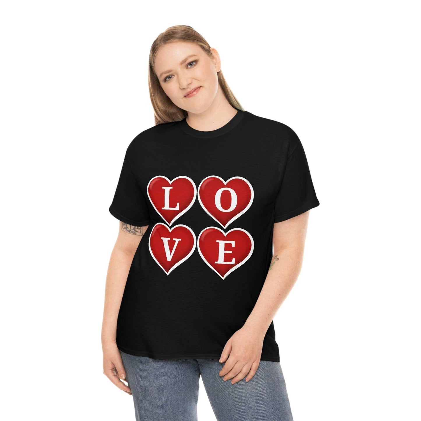 white 4hearts love Tee - Giftsmojo