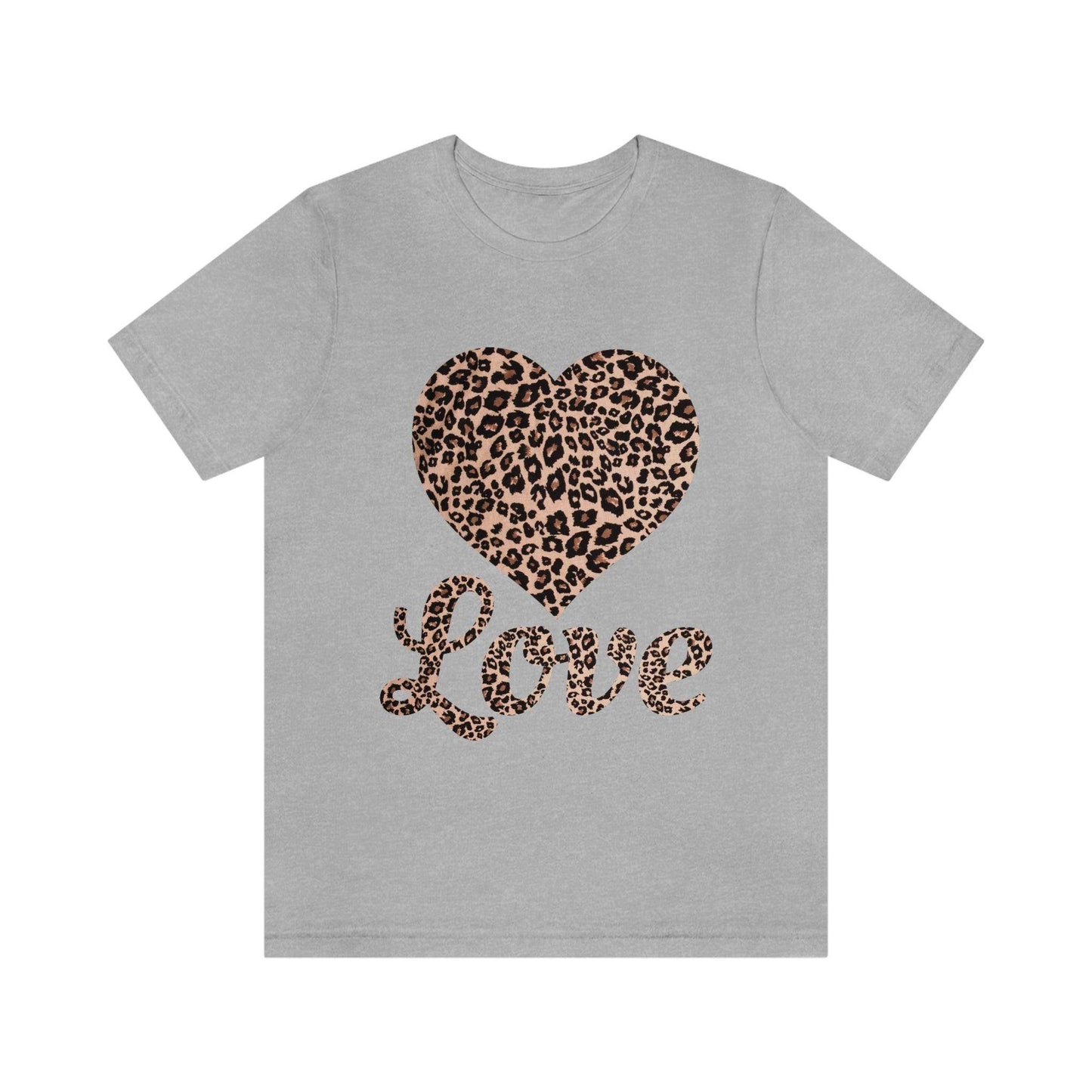 Leopard Print, Love Heart Tee, - Giftsmojo