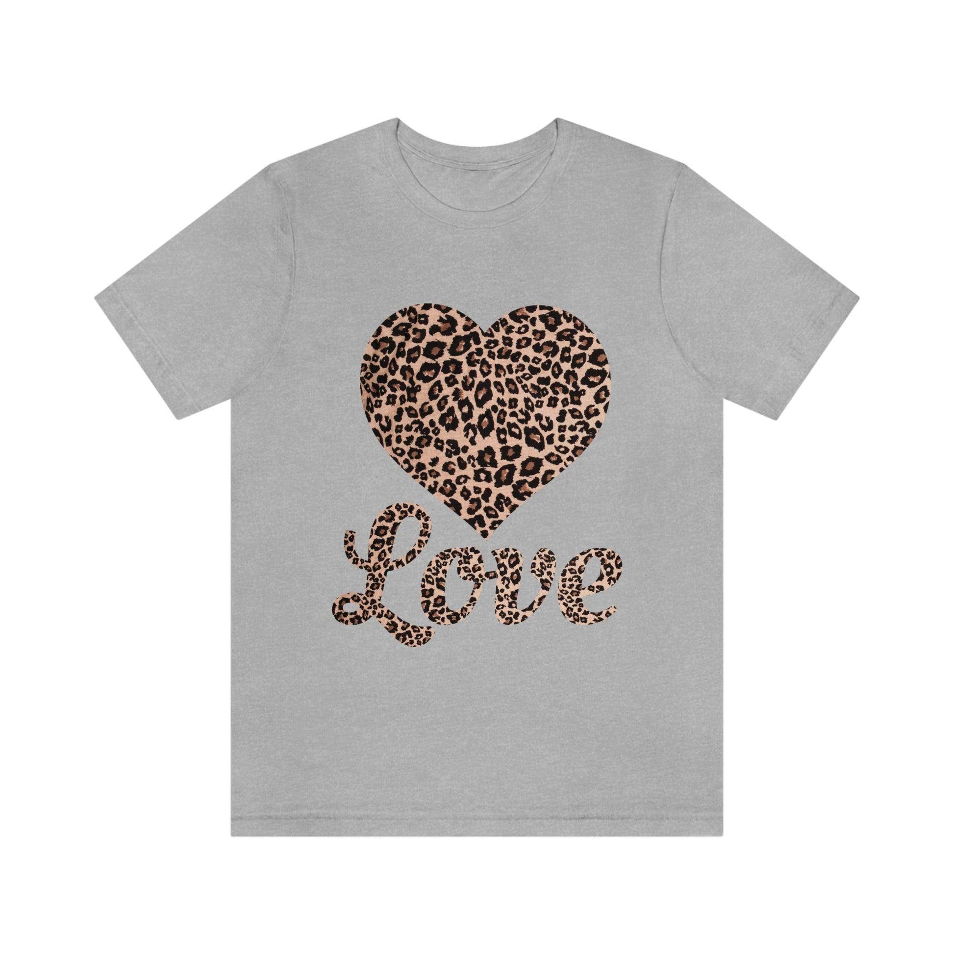 Leopard Print, Love Heart Tee, - Giftsmojo