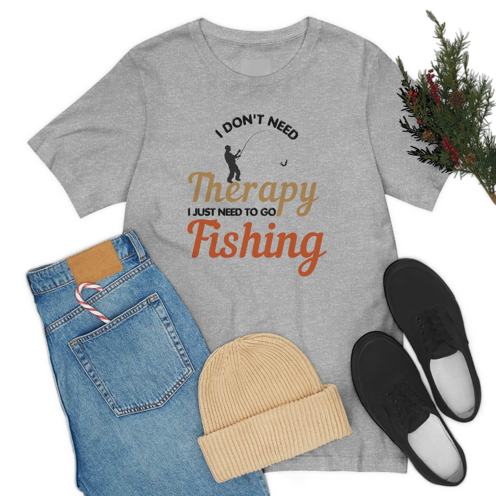 I don't need therapy I just need to go Fishing shirt, fishing shirt, dad shirt, father's day shirt, gift for Dad - Giftsmojo