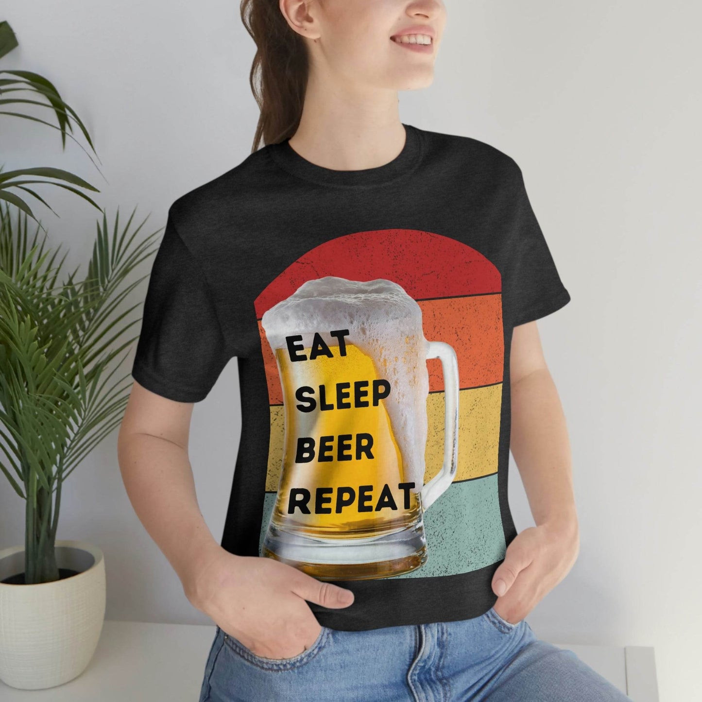 Retro shirt Eat Sleep Beer Repeat - funny beer shirt - Giftsmojo