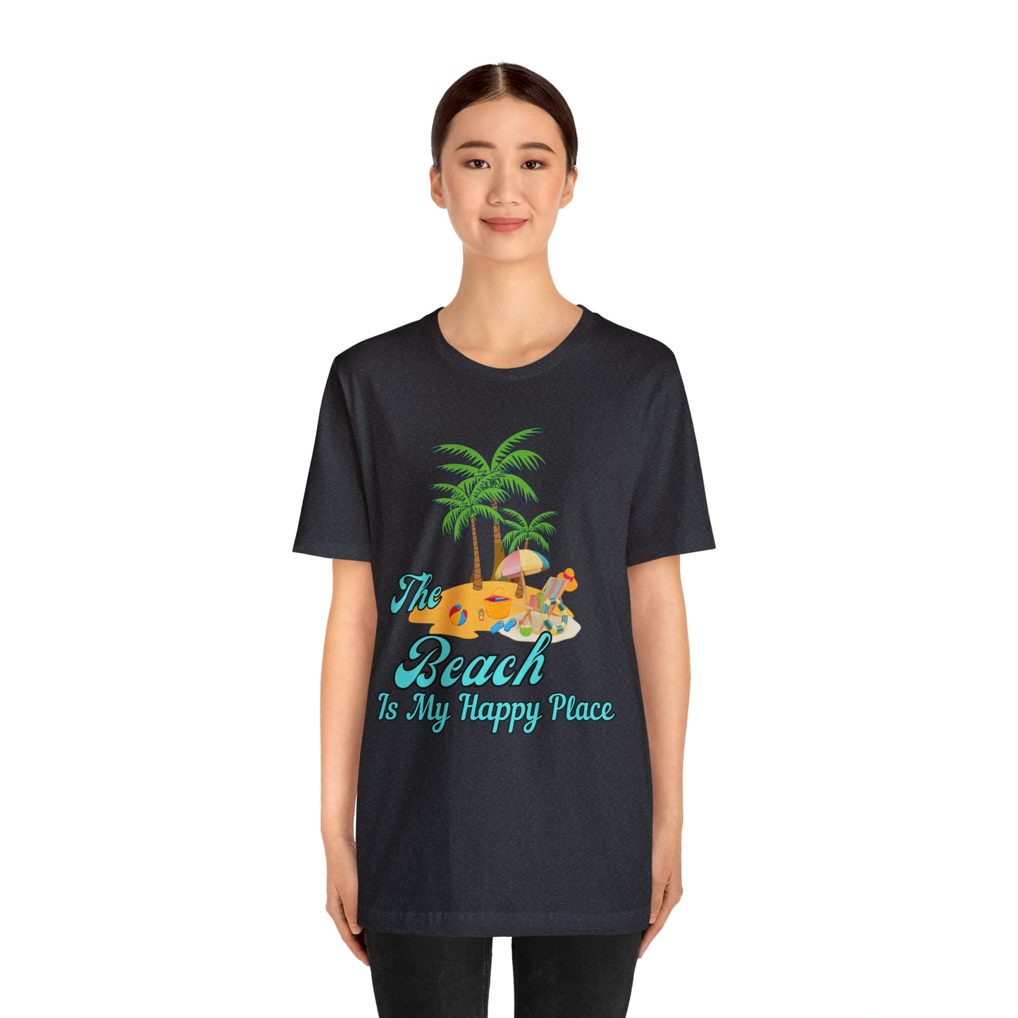 Beach shirt, The Beach is my happy place shirt, Beach t-shirt, Summer shirt, Beachwear, Beach fashion, Stylish beach apparel