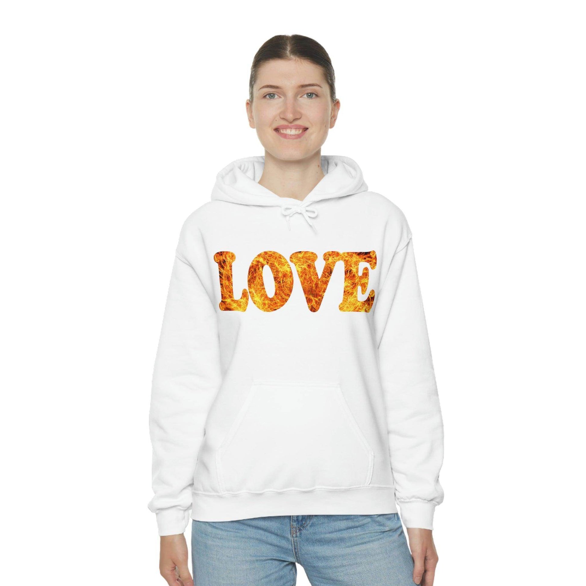 Love Fire Hooded Sweatshirt - Giftsmojo