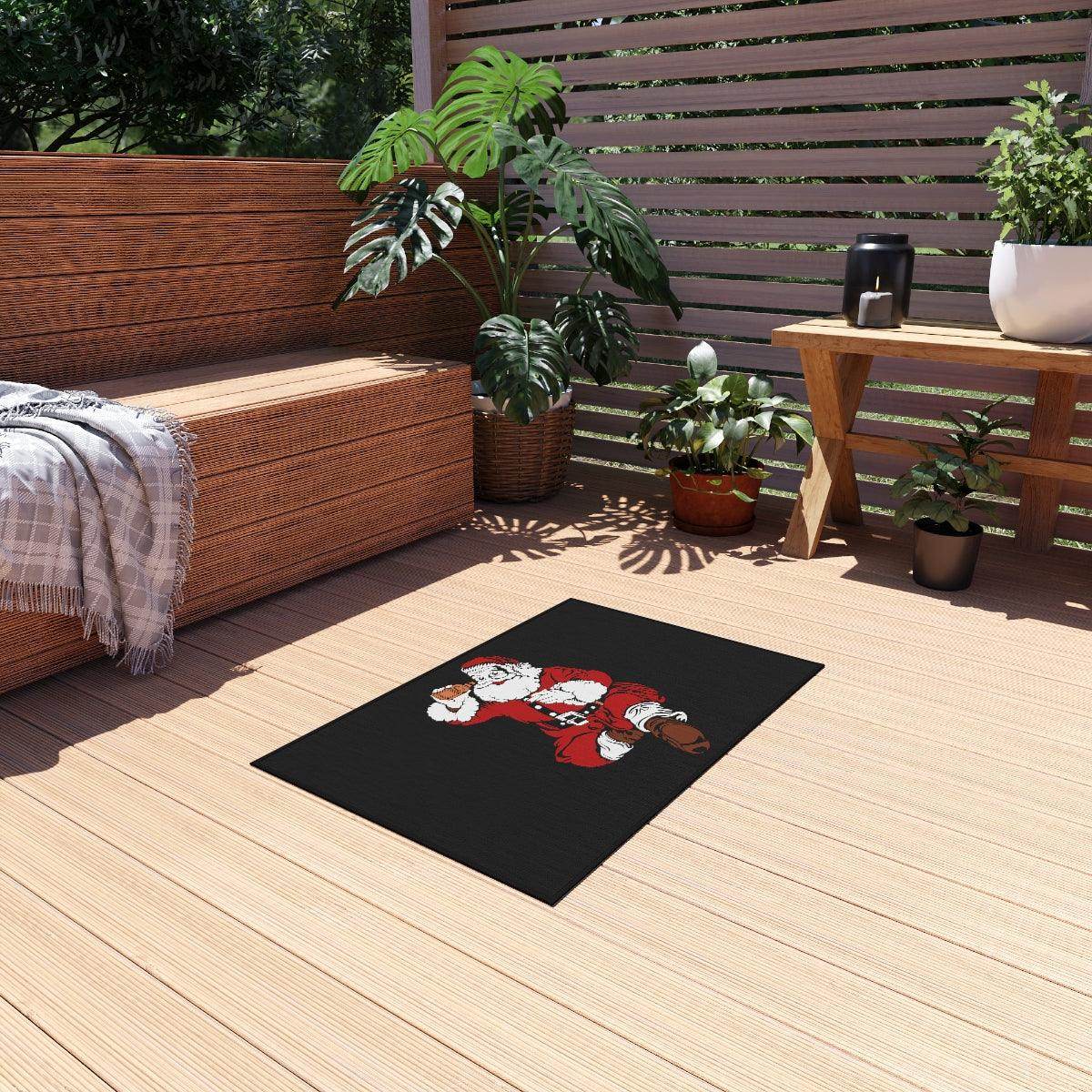 Naughty Santa Outdoor Rug - Giftsmojo
