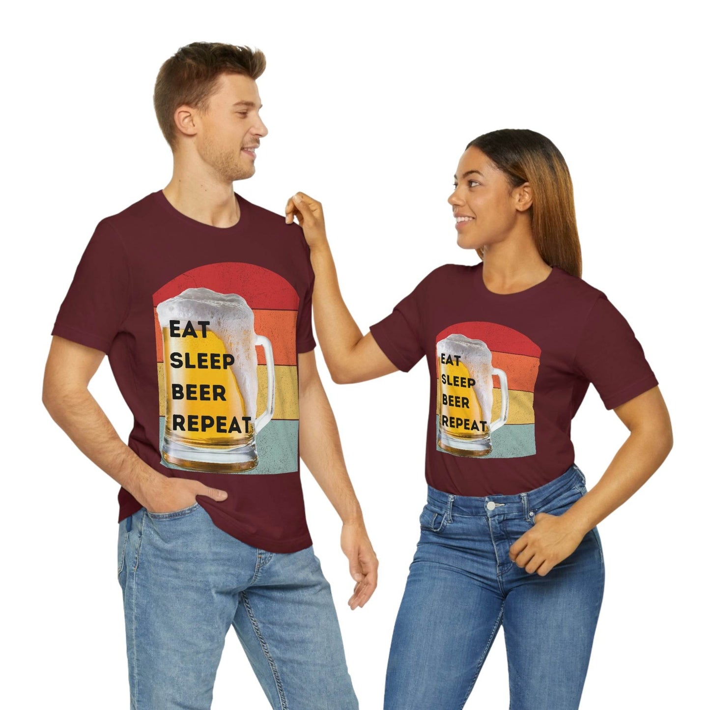Retro shirt Eat Sleep Beer Repeat - funny beer shirt - Giftsmojo