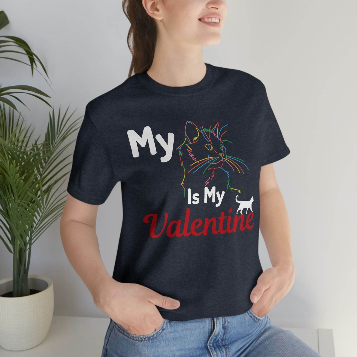 My Cat is My Valentine, Cute Pet lover Valentine shirt - Cute Cat lover shirt - Cat Mom shirt - Giftsmojo