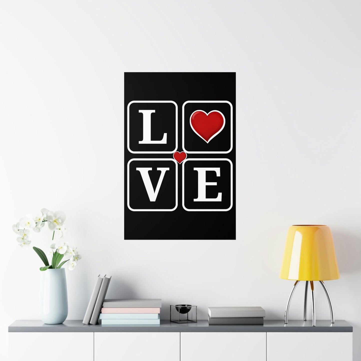 Love Square with Heart Premium Matte Vertical Posters - Giftsmojo