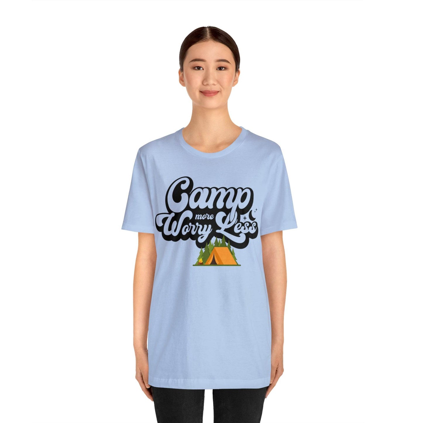 Camp More Worry Less Shirt, Outdoor adventure clothing, Nature-inspired shirts, Outdoor enthusiasts gift, Adventure-themed attire - Giftsmojo