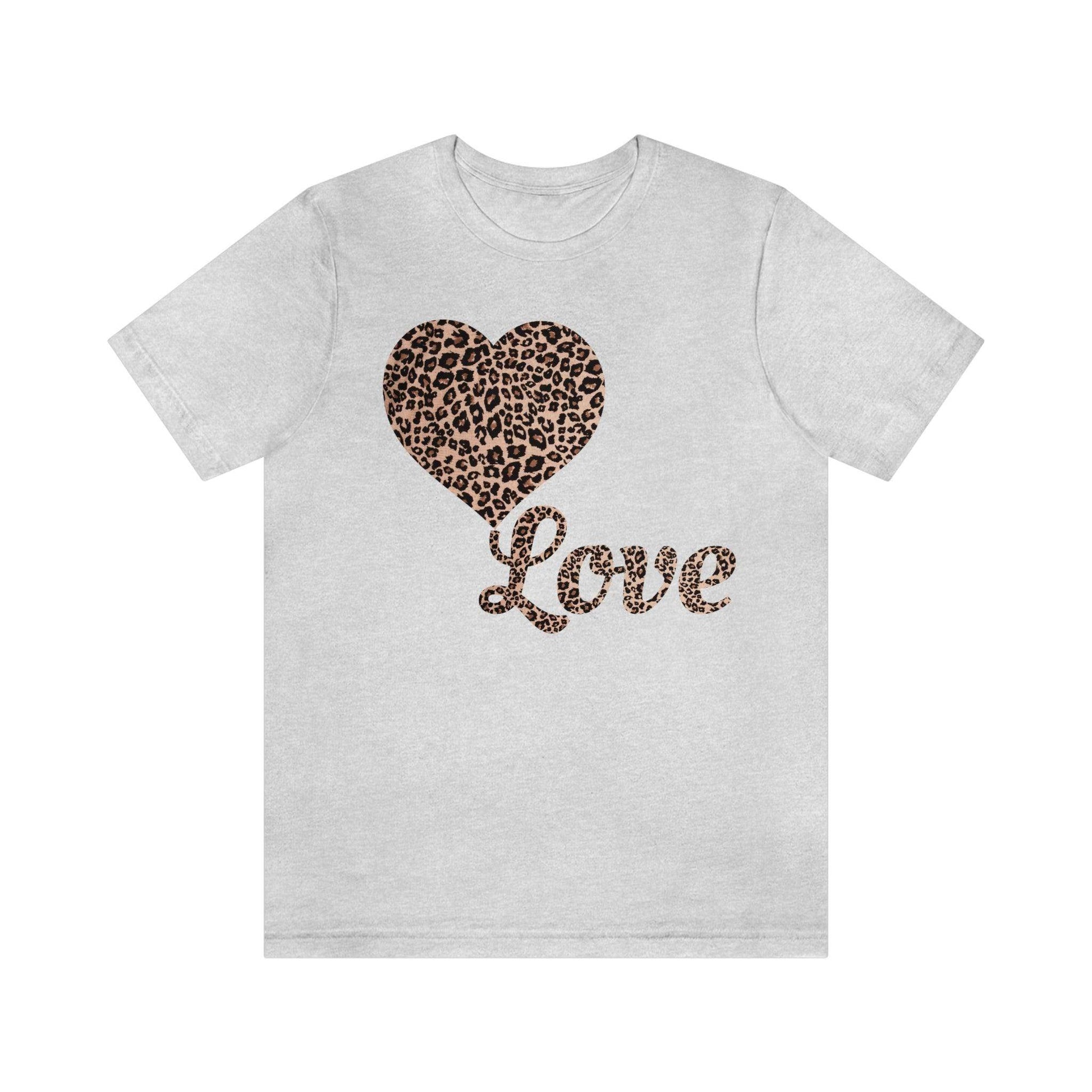 Love Heart, Leopard Print Tee - Giftsmojo