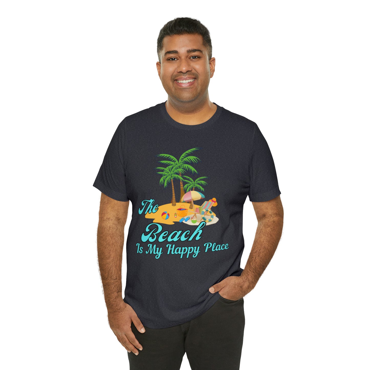 Beach shirt, The Beach is my happy place shirt, Beach t-shirt, Summer shirt, Beachwear, Beach fashion, Stylish beach apparel