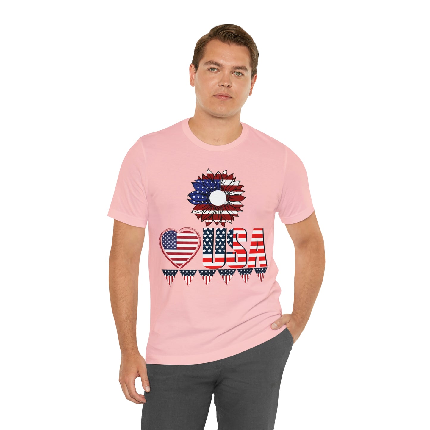 American flag shirt, Red, white, and blue shirt, Flower Love USA shirt,