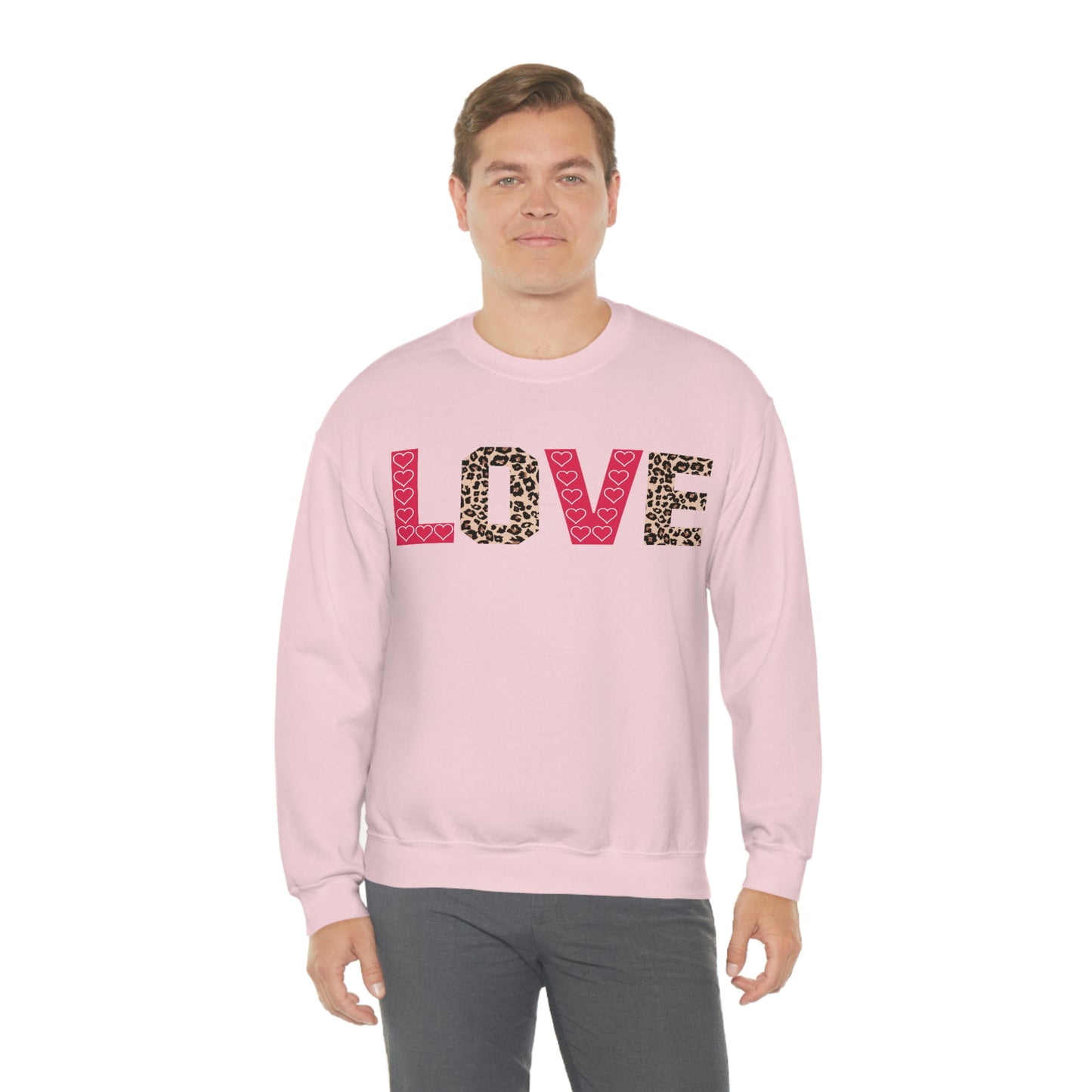 Love Sweatshirt with partial leopard print