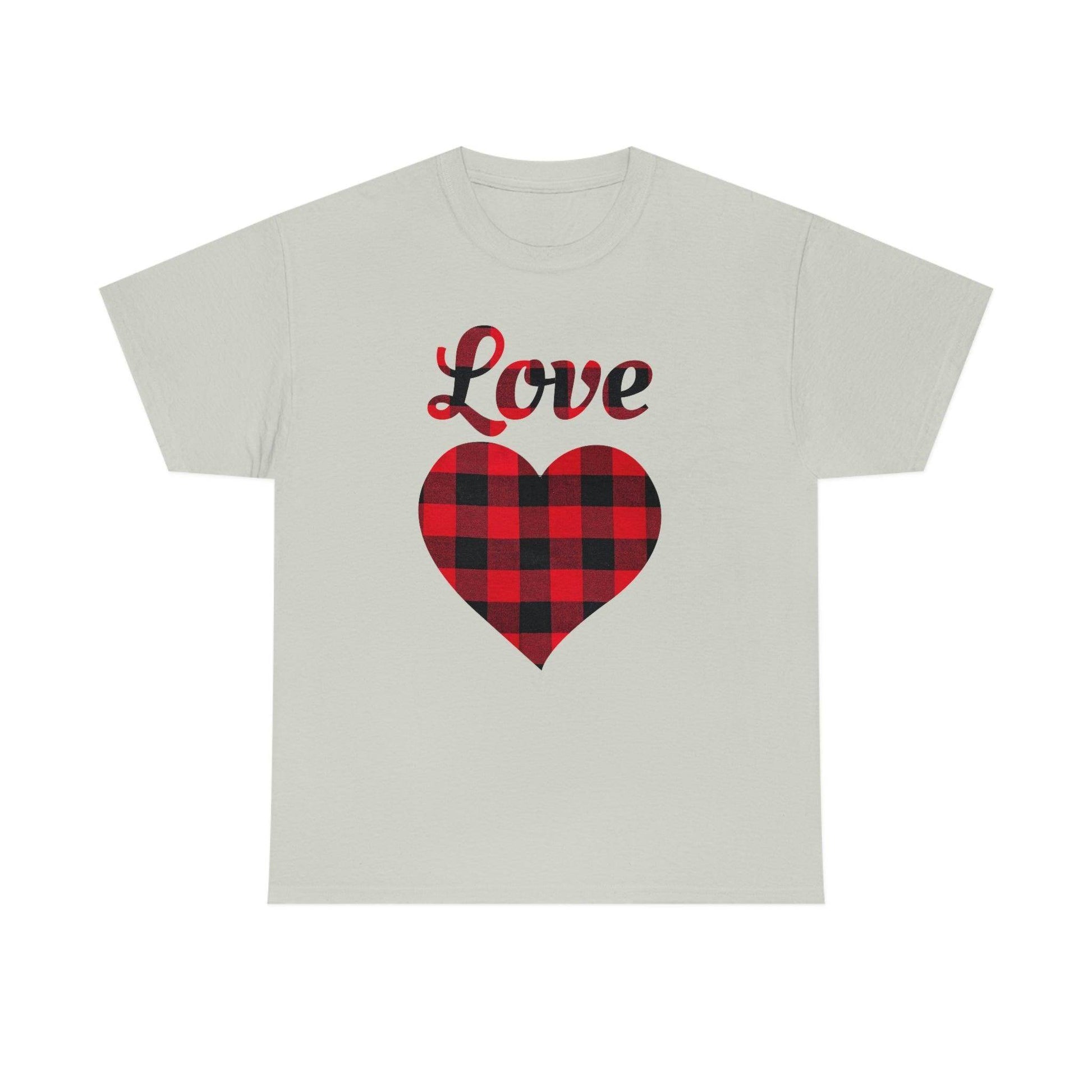 Plaid Love Heart Tee - Giftsmojo