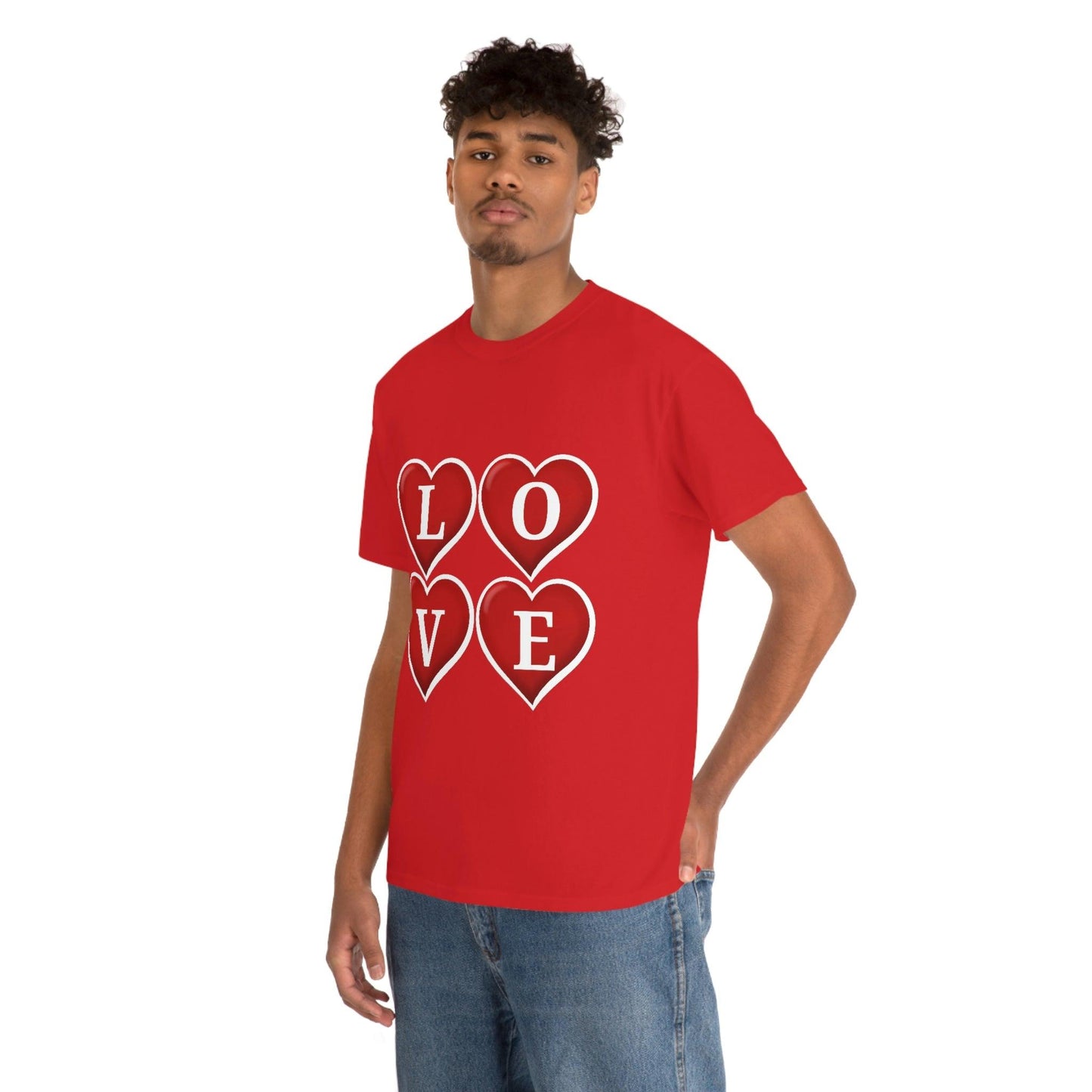 white 4hearts love Tee - Giftsmojo