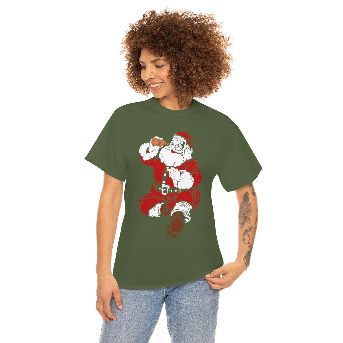 Santa Drinking Beer Funny T-shirt Funny Christmas Shirt Funny Santa Shirt Santa Gift - Giftsmojo