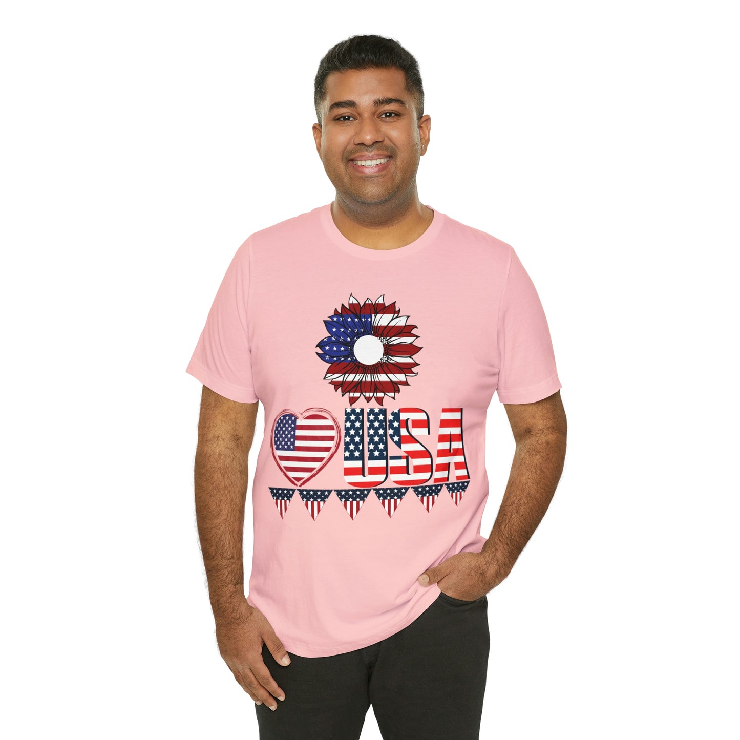 American flag shirt, Red, white, and blue shirt, Flower Love USA shirt,