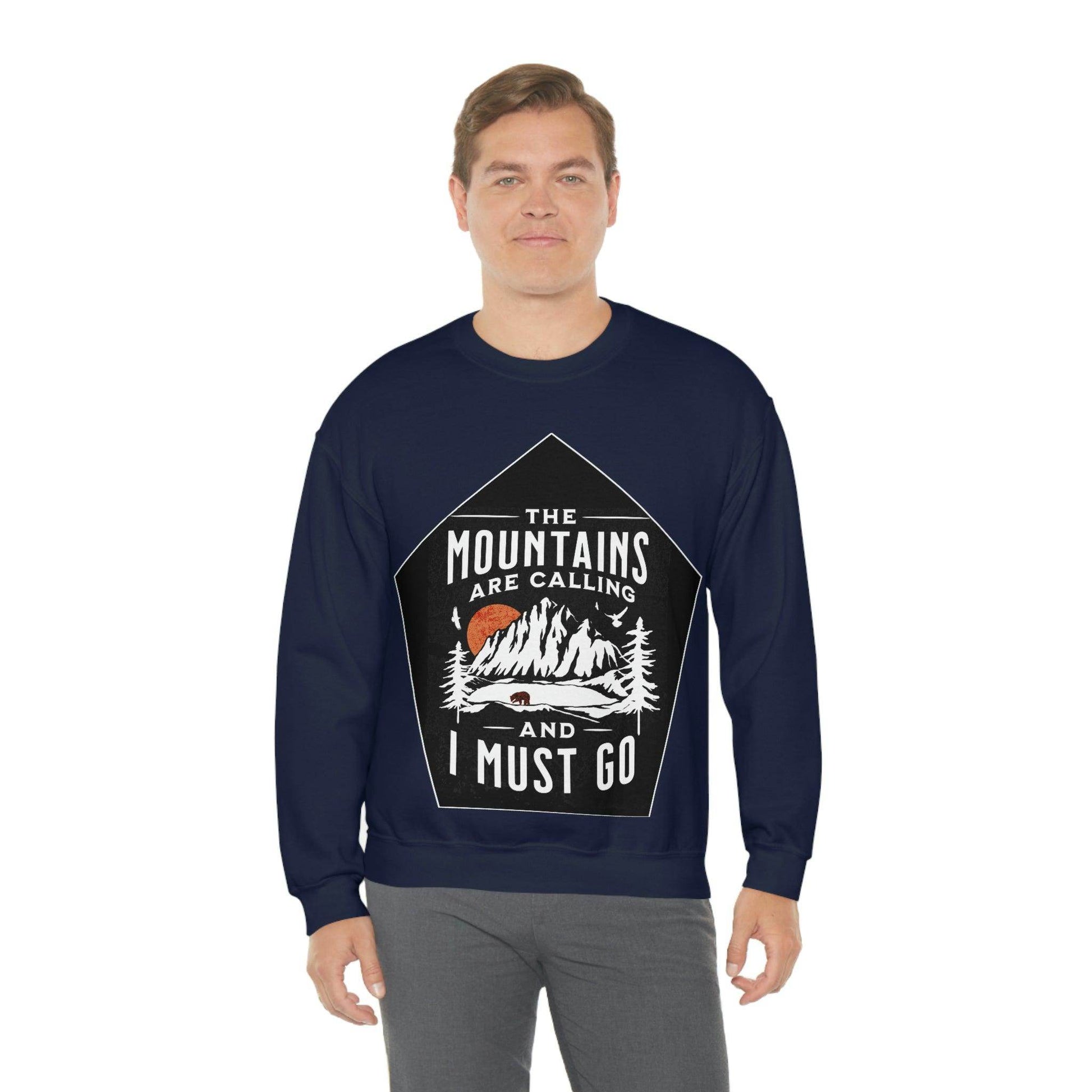 The Mountains are Calling and I Must Go, Crewneck Sweatshirt - Giftsmojo