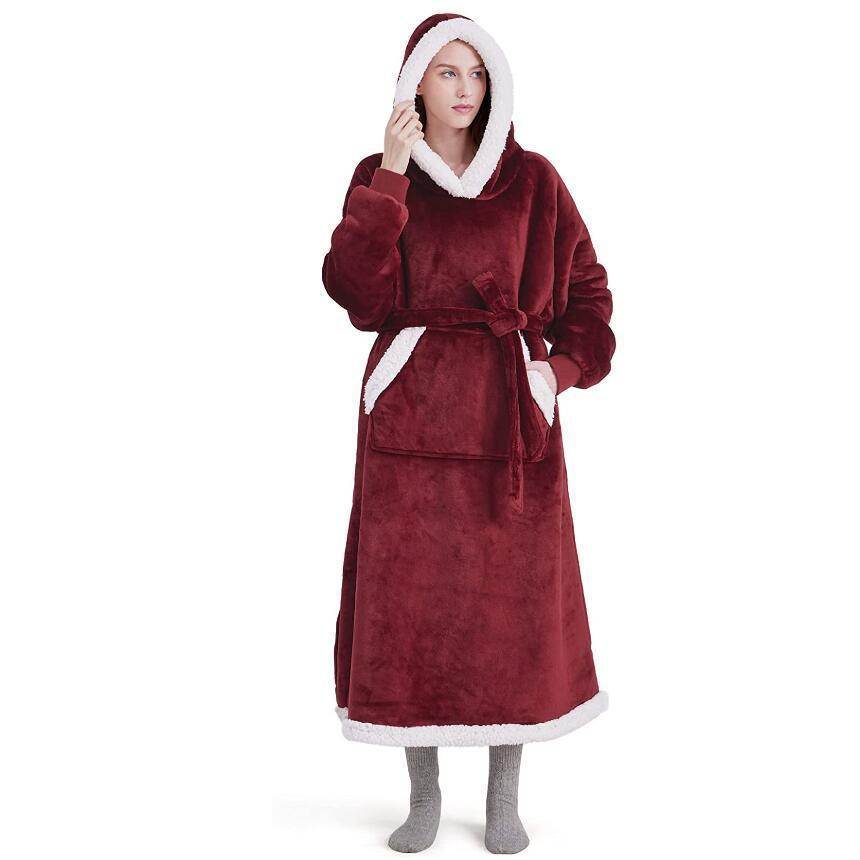 Winter Hoodie Blanket With Button Design Warm Home Clothes Women Men Oversized Pullover - Giftsmojo