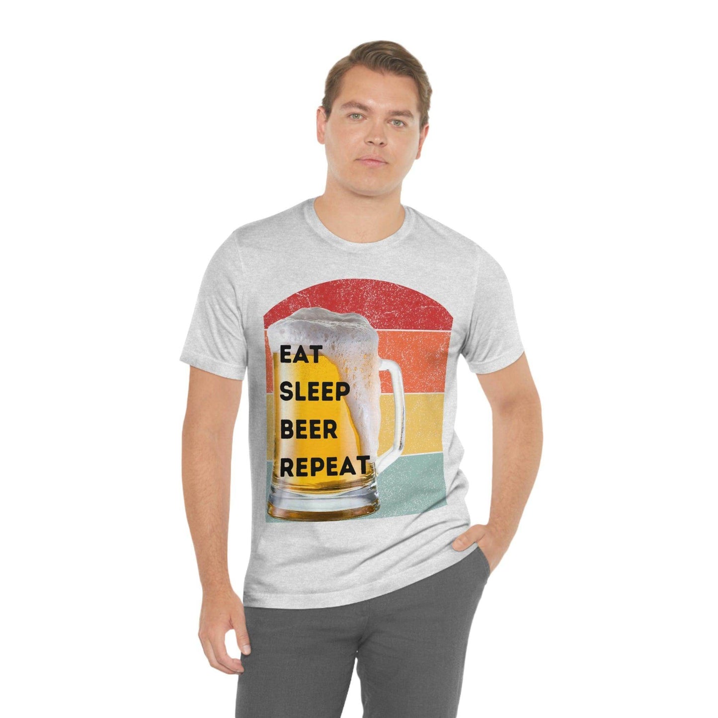 Retro shirt Eat Sleep Beer Repeat - funny beer shirt - Giftsmojo