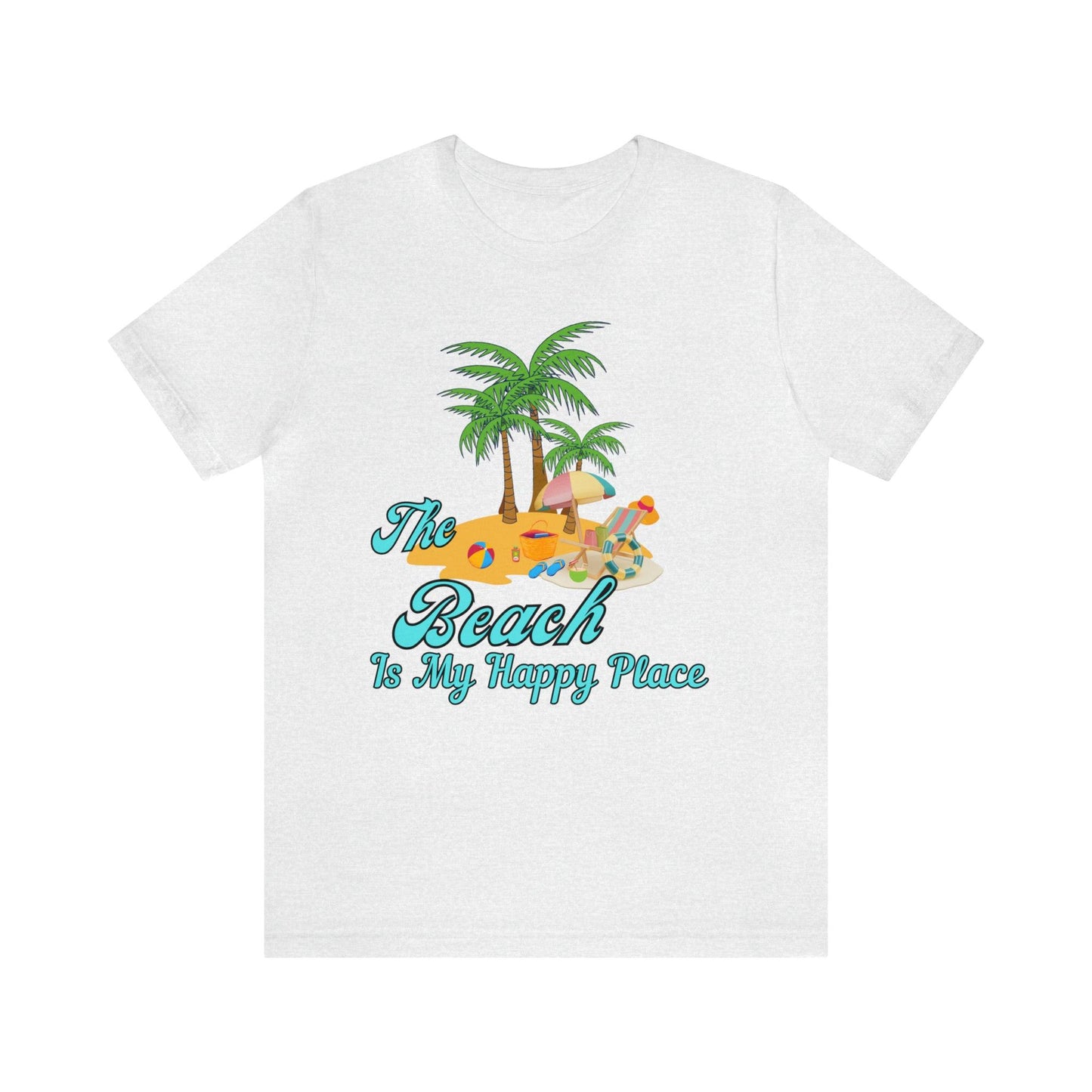 Beach shirt, The Beach is my happy place shirt, Beach t-shirt, Summer shirt, Beachwear, Beach fashion, Stylish beach apparel