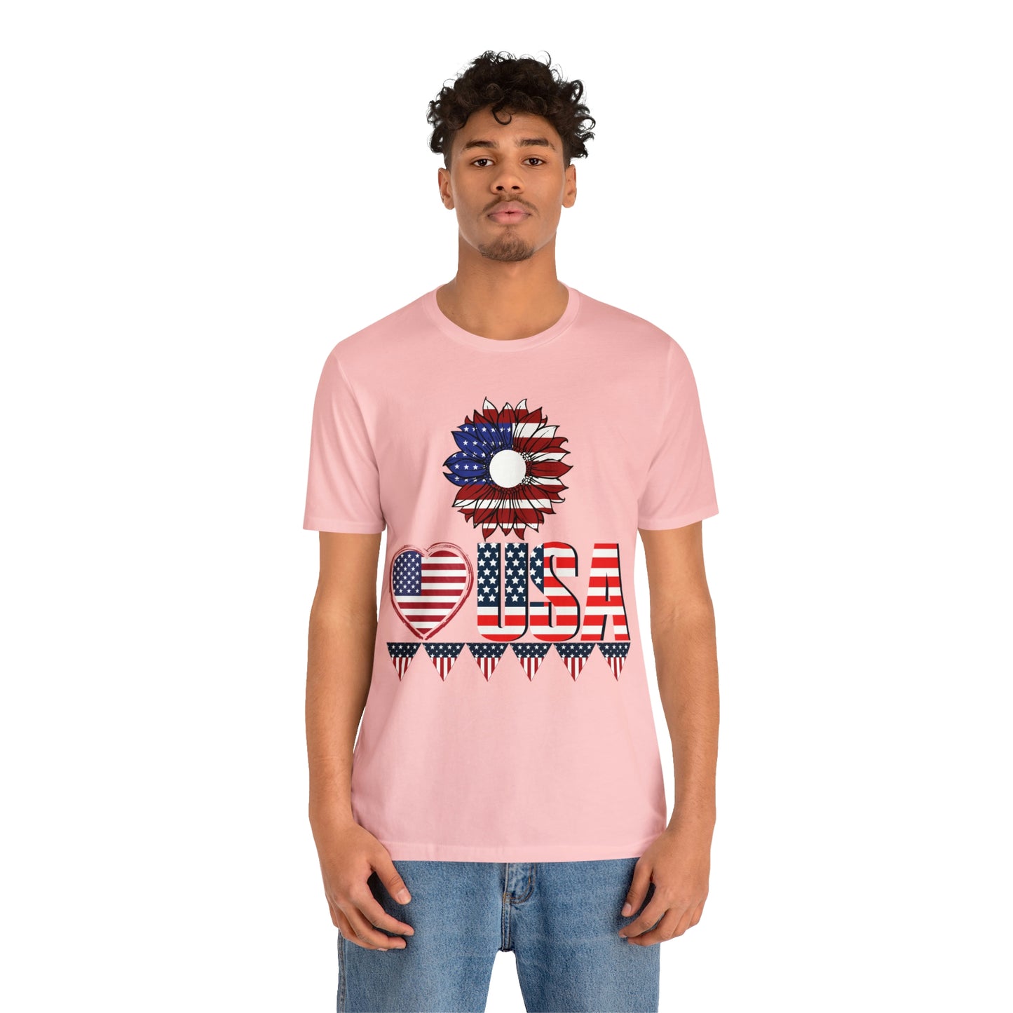 American flag shirt, Red, white, and blue shirt, Flower Love USA shirt,