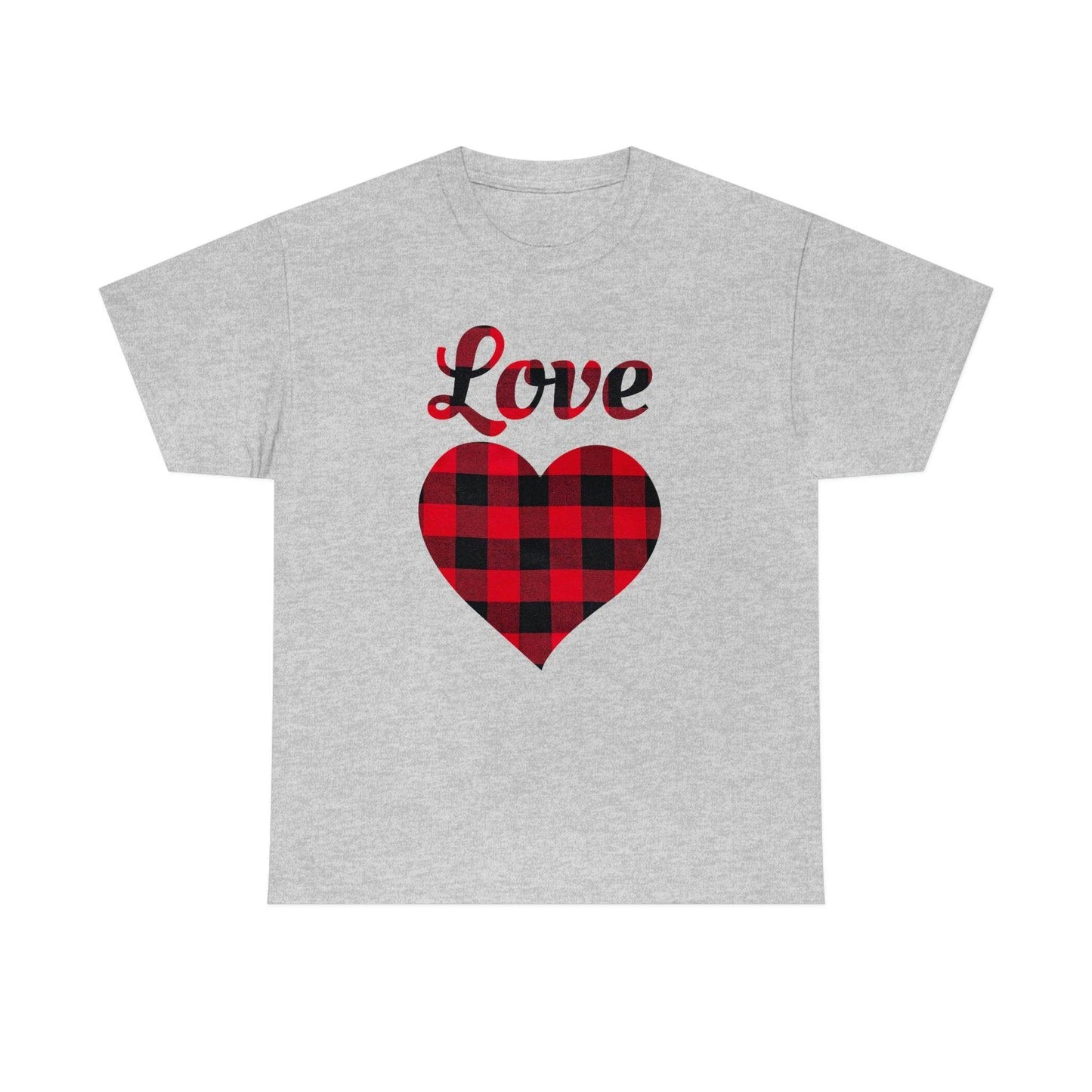 Plaid Love Heart Tee - Giftsmojo
