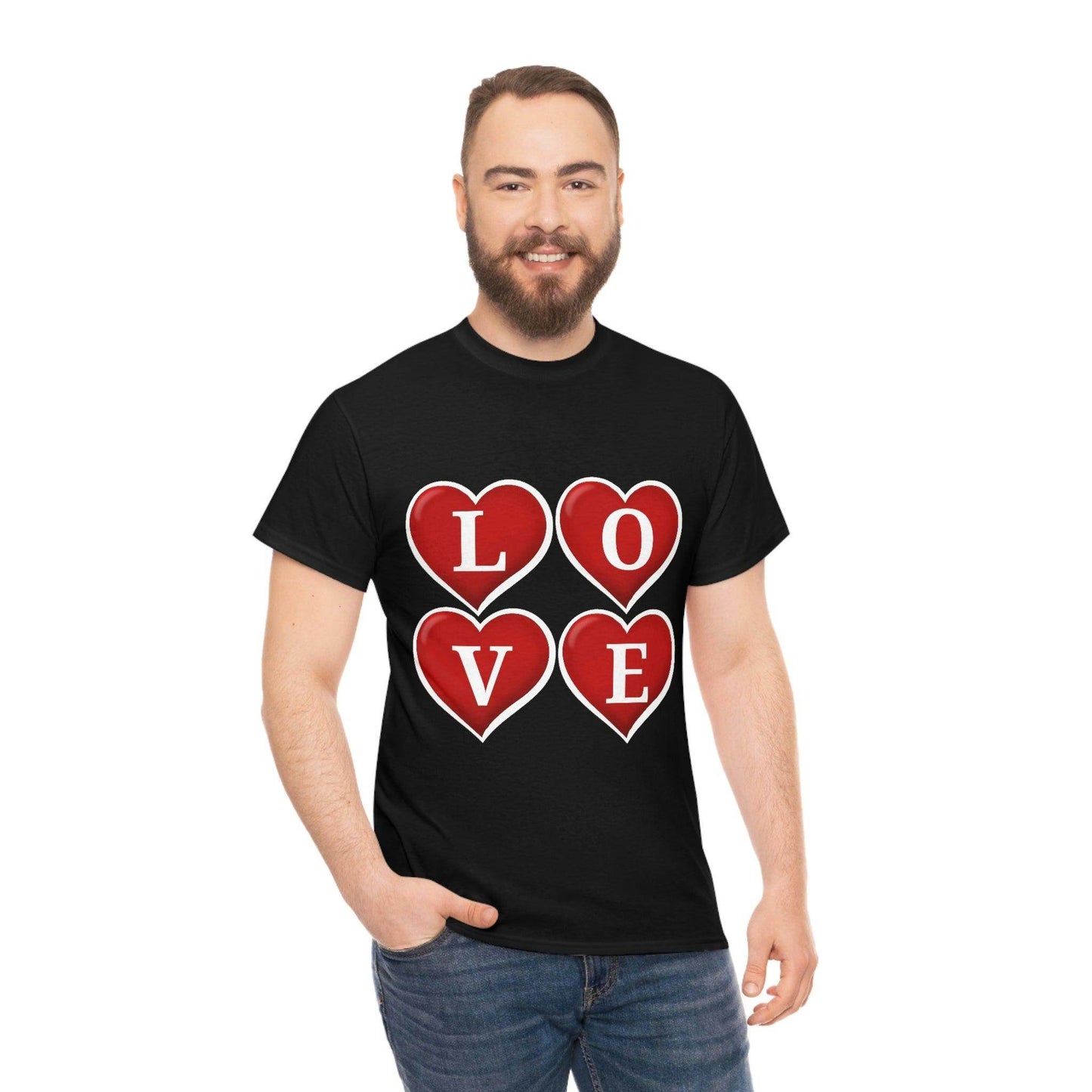 white 4hearts love Tee - Giftsmojo