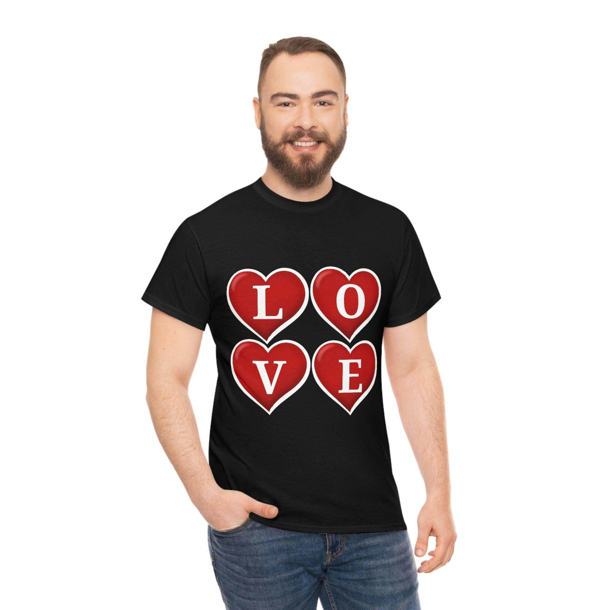 white 4hearts love Tee - Giftsmojo