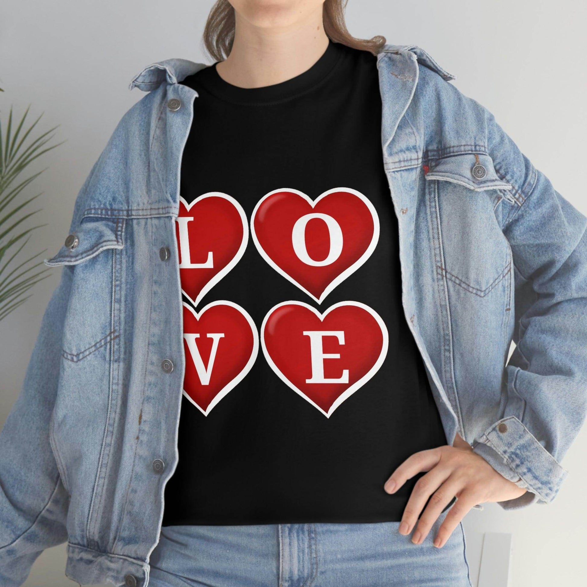 white 4hearts love Tee - Giftsmojo