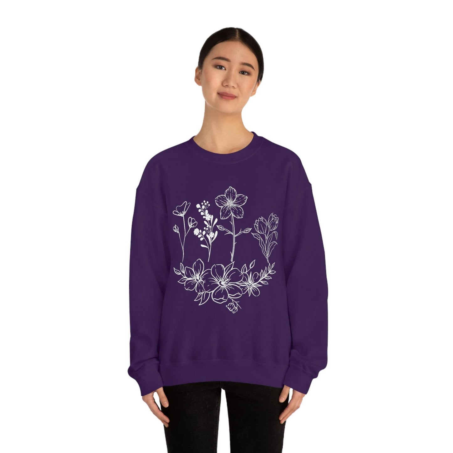 Flower sweatshirt, Vintage Flower Shirt, Vintage Botanical Shirt, plant sweatshirt, - Giftsmojo