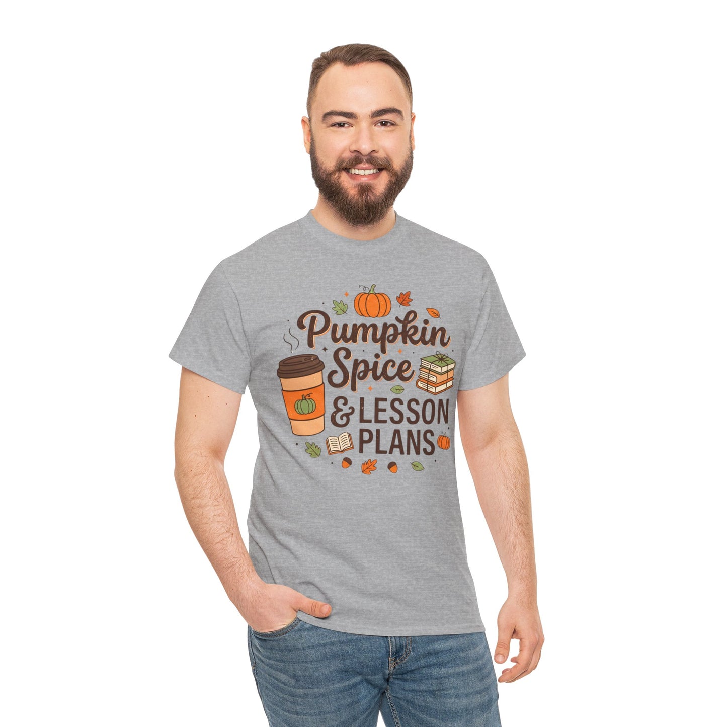 Pumpkin Spice & Lesson Plans Tee — Fall Teacher Coffee Shirt