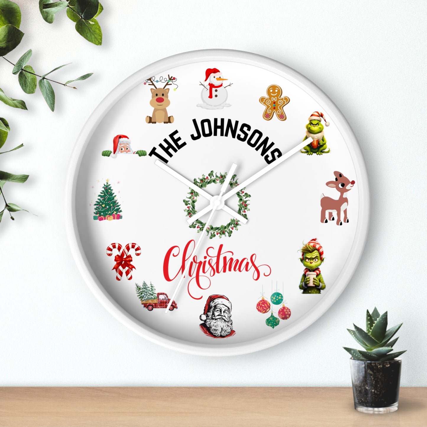 Personalized Christmas Wall Clock, Christmas Clock Christmas Gift Christmas Home Decor