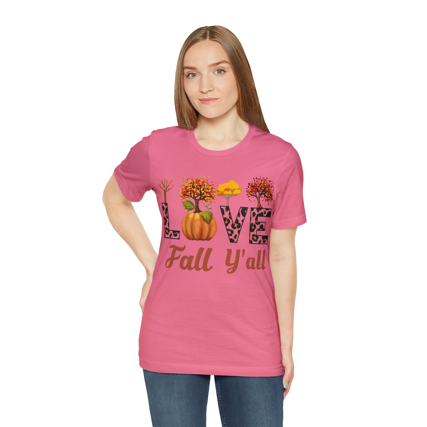 Leopard Print Love Fall Y'all, Fall shirt, Fall lover gift, Nature lover gift.