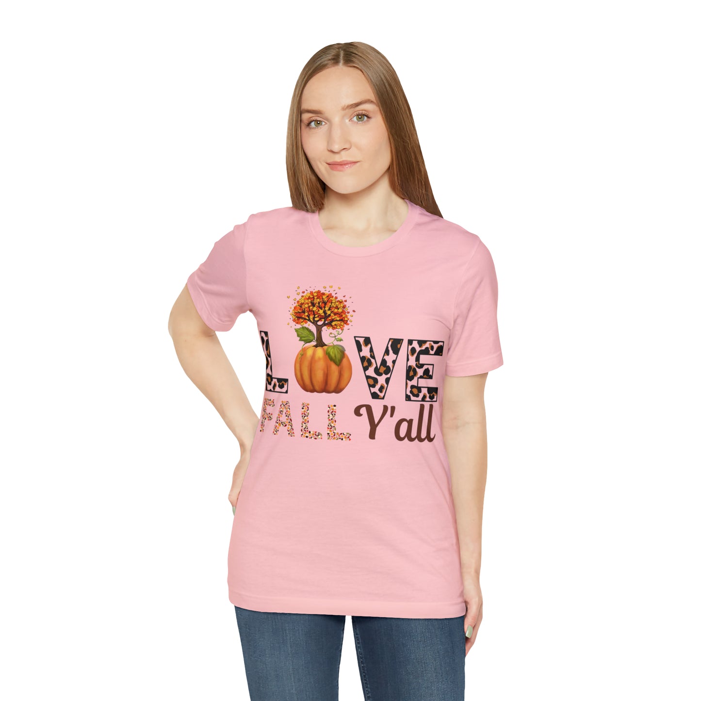 Leopard Print Love Fall Y'all shirt, Autumn Shirt, Fall shirt, Fall Gift