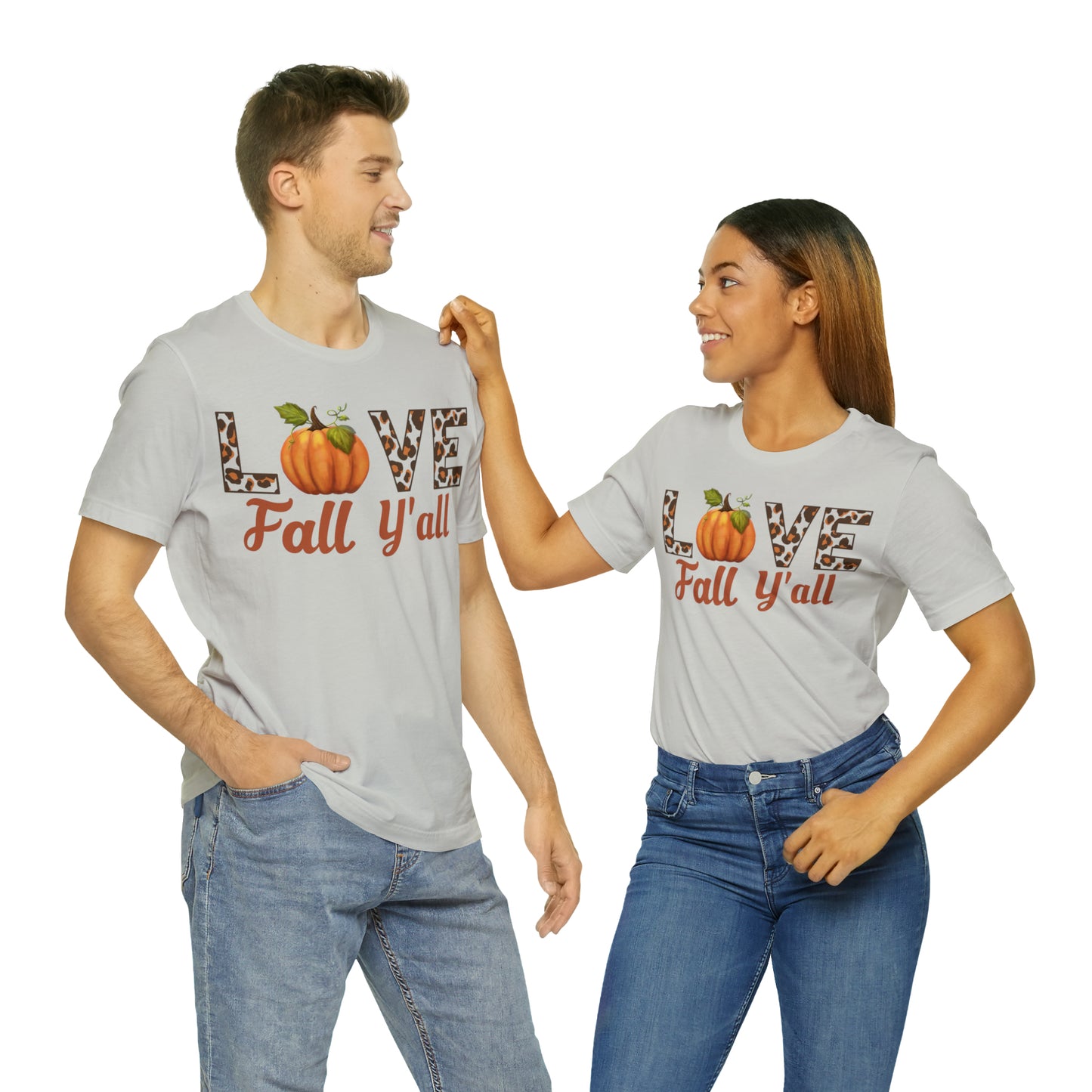 Leopard Print Love Fall Y'all Shirt, Pumpkin Shirt, Fall Shirt for Fall Lover, Fall gift