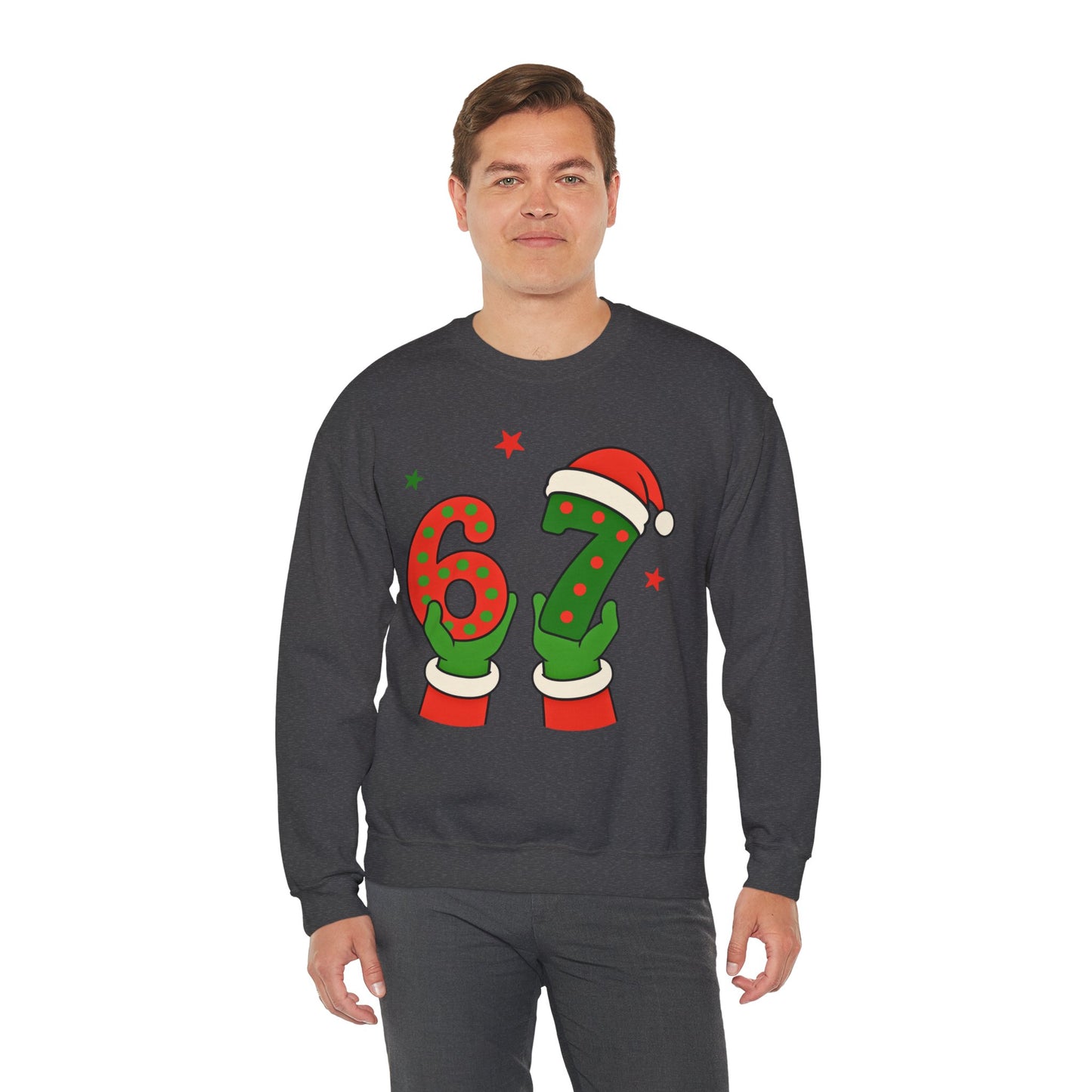 Grinch Hands Holding 'Six Seven' Sweatshirt