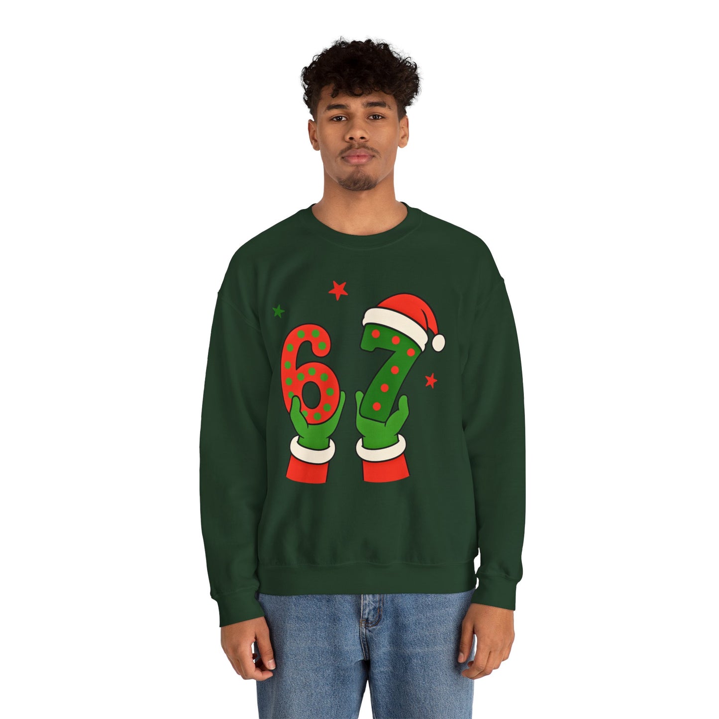 Grinch Hands Holding 'Six Seven' Sweatshirt
