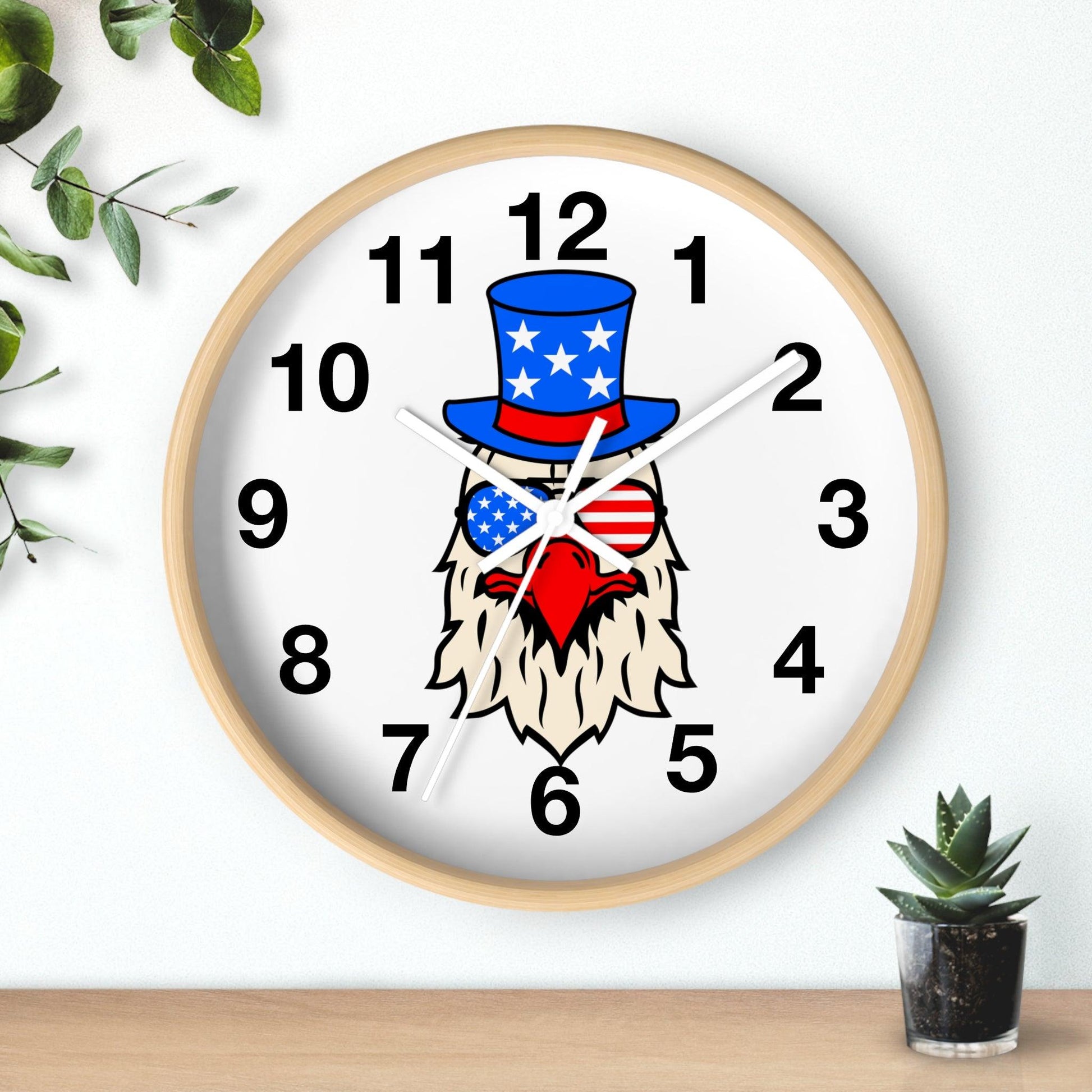 Funny USA Flag Wall Clock, Home decor gift, House Warming gift, New Home Gift, Patriotic gift - Giftsmojo
