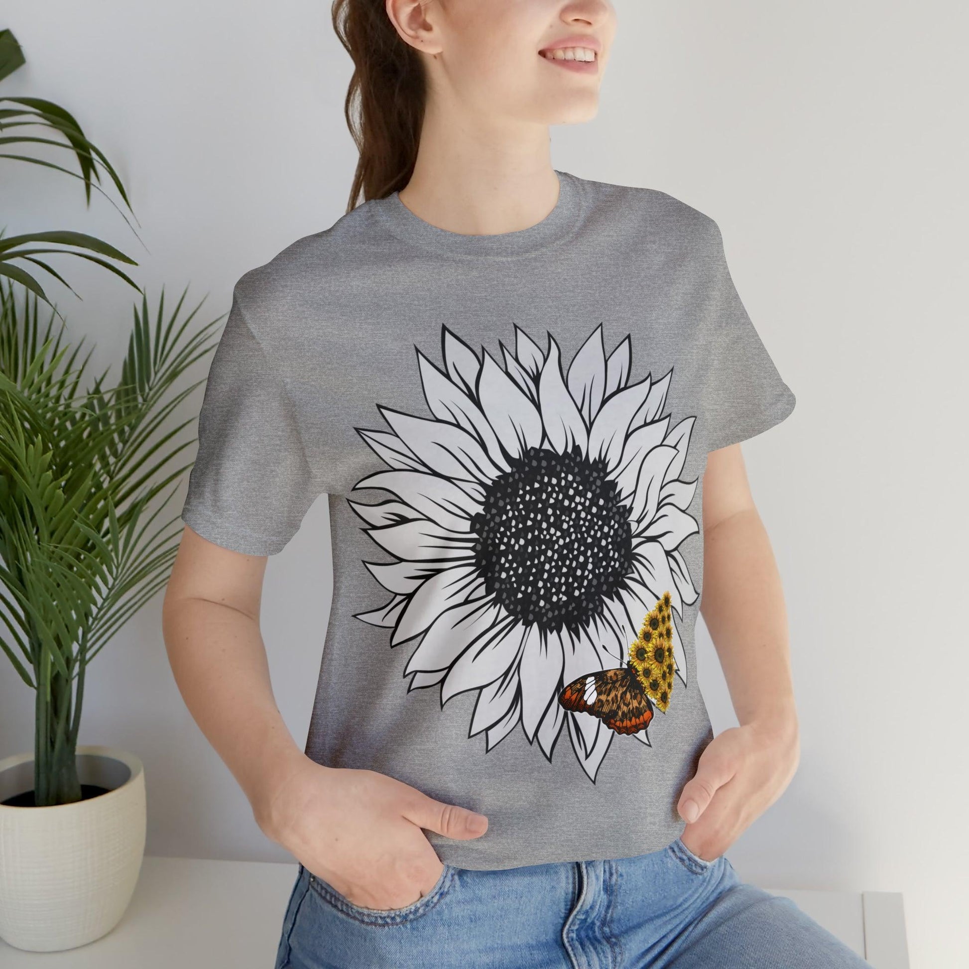 Flower Shirt, Sunflower Shirt, Floral Tee Shirt, Garden Shirt, Womens Fall Summer Shirt Sunshine Tee, Gift for Gardener, Nature love shirt - Giftsmojo