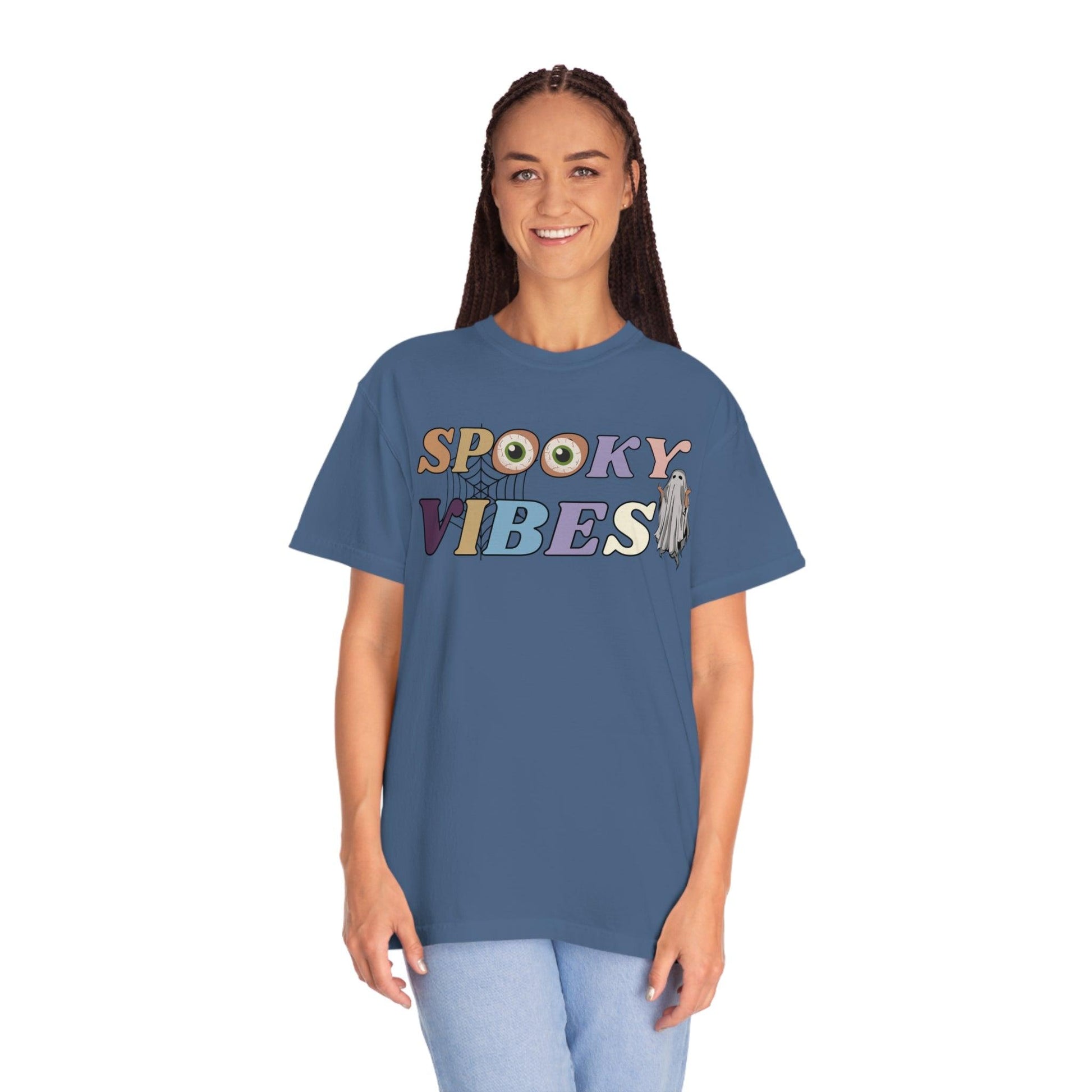 Cute Fall Shirt - Retro Halloween Tshirt, Spooky Vibes Shirt, Vintage Shirt Halloween Shirt - Giftsmojo