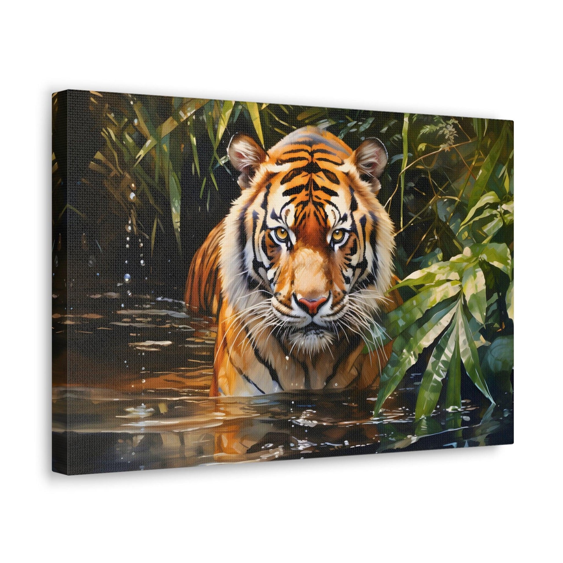 Watercolor Tiger In Nature Art Canvas Gallery Wraps Tiger Print Large Canvas Art Animal Wall Art minimalist Wall Art Lover Gift - Giftsmojo