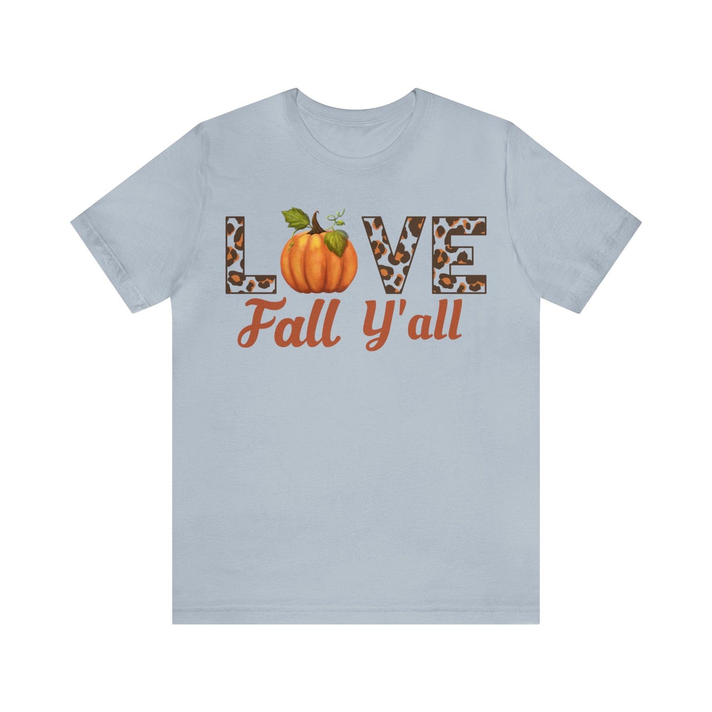 Leopard Print Love Fall Y'all Shirt, Pumpkin Shirt, Fall Shirt for Fall Lover, Fall gift - Giftsmojo