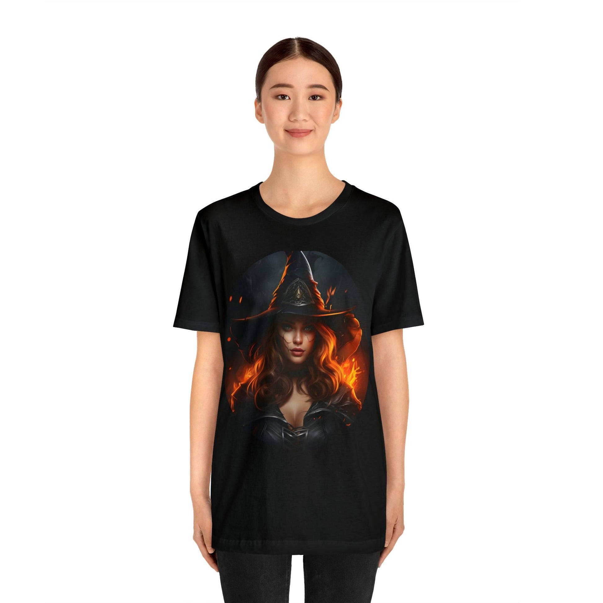 Spooky Witch Costume Spooky Season Vintage Halloween Shirt Moon Goddess Witch Shirt Halloween Costume Witch Shirt Women Halloween Party Tee - Giftsmojo