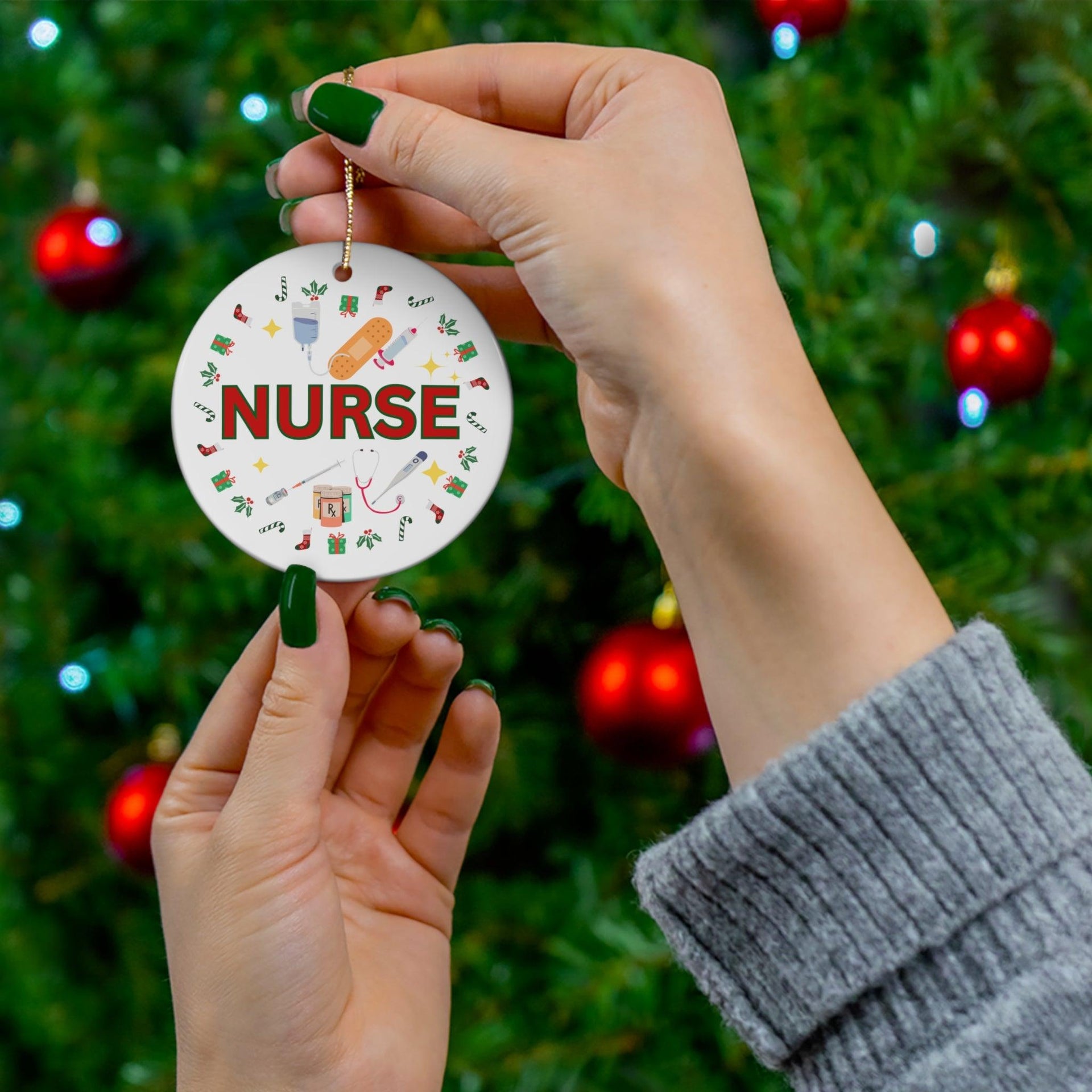 Nicu Nurse Christmas Ornament With FREE Velvet Pouch