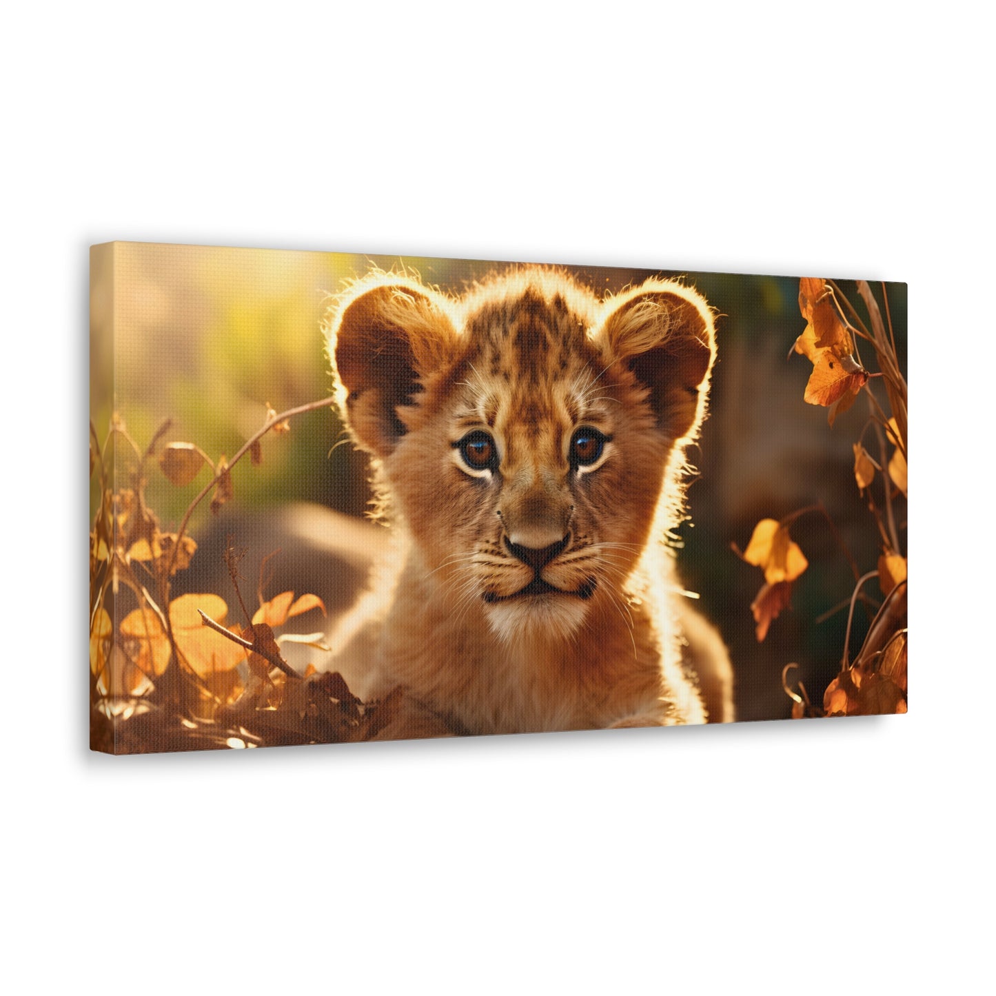 Baby Lion Cub Print Animal Nature Art Safari Nursery Canvas Gallery Wraps Baby Lion Print Large Canvas Art Animal Wall Art Lover Gift