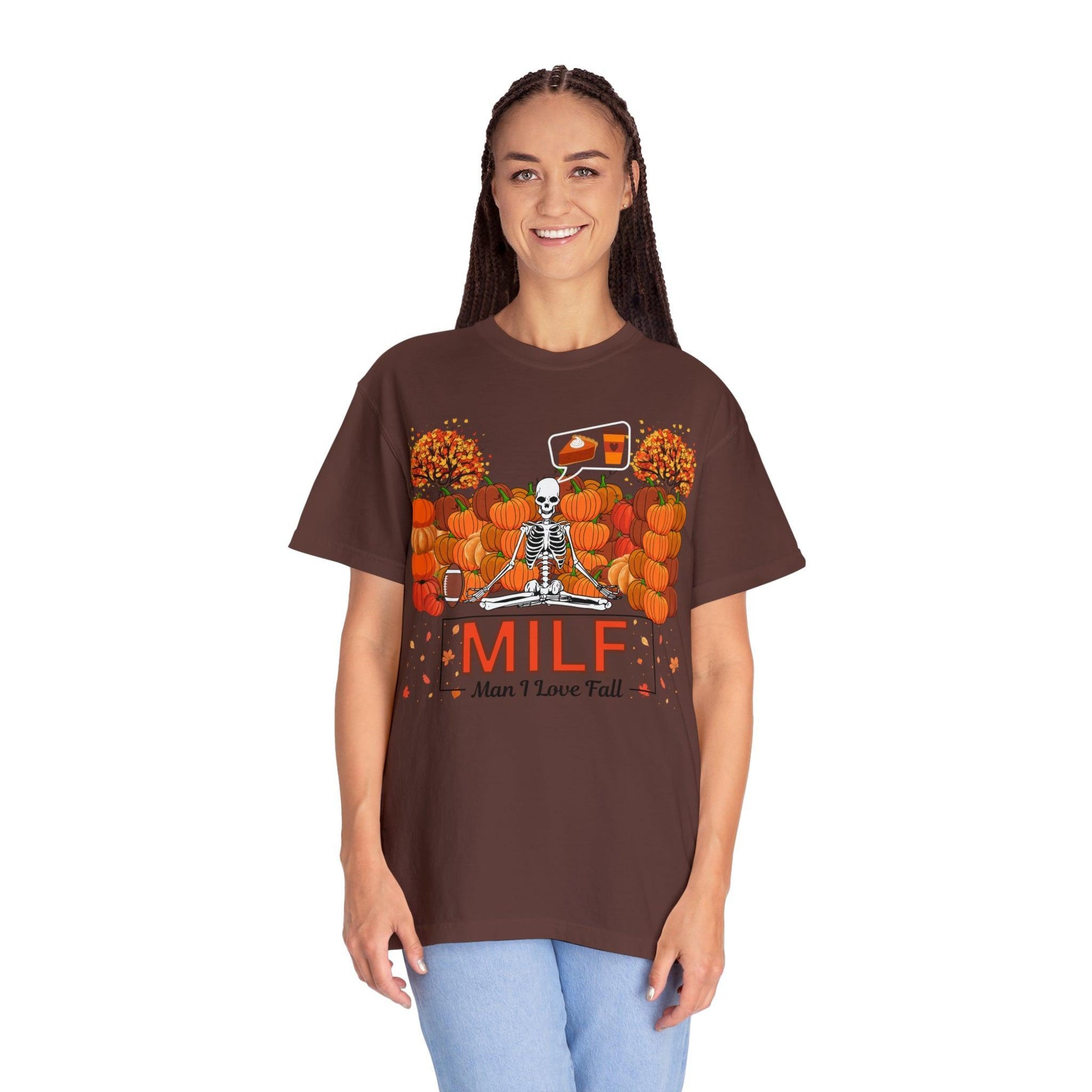 MILF Man I love Fall Gift for Fall Funny Fall Shirts Gift Pumpkin Comfort Colors Shirt - Giftsmojo