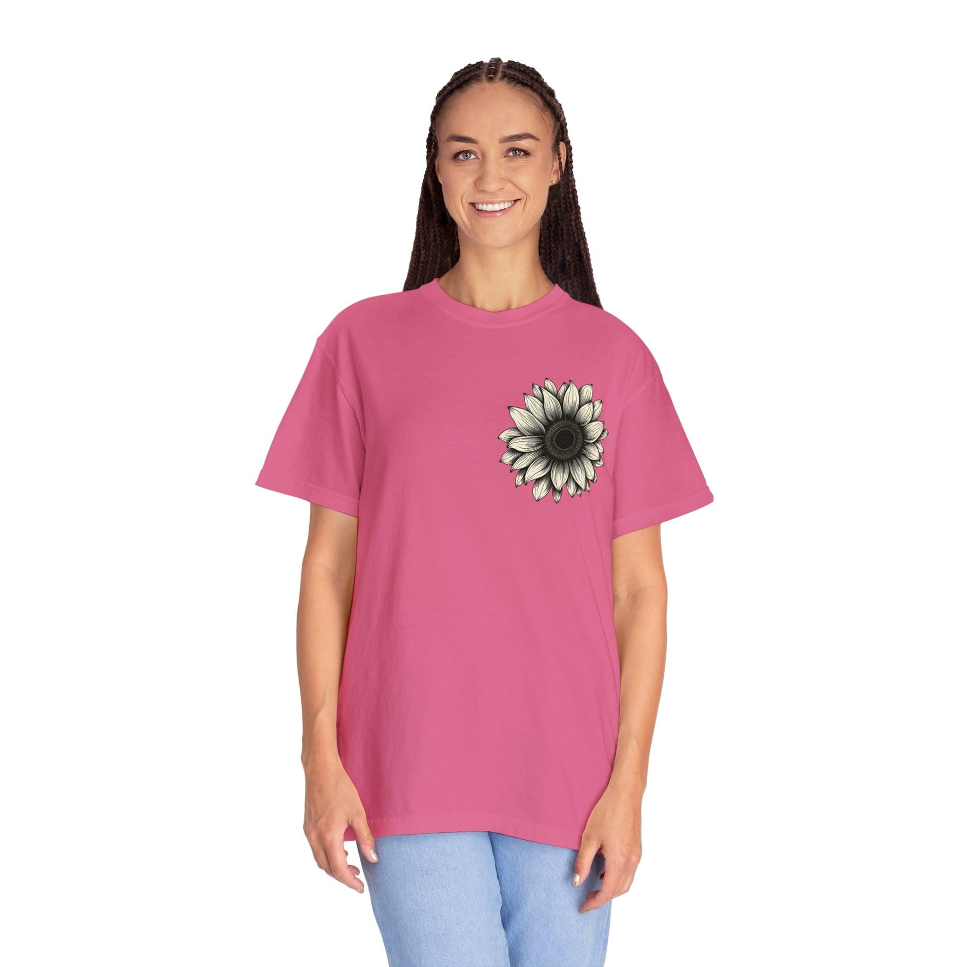 Women Sunflower Shirt Flower Shirt Aesthetic, Floral Graphic Tee Floral Shirt Flower T-shirt, Wild Flower Shirt Gift For Her Wildflower T-shirt - Giftsmojo