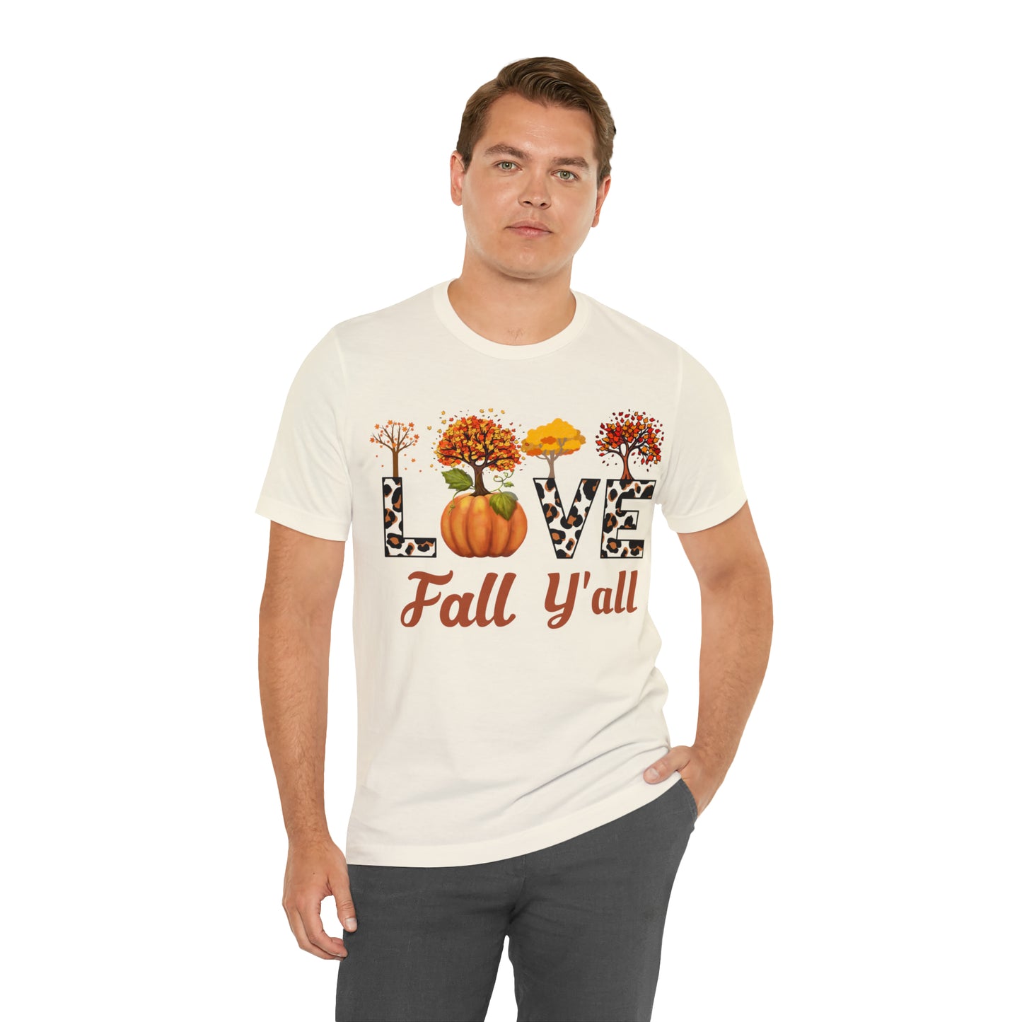 Leopard Print Love Fall Y'all, Fall shirt, Fall lover gift, Nature lover gift.