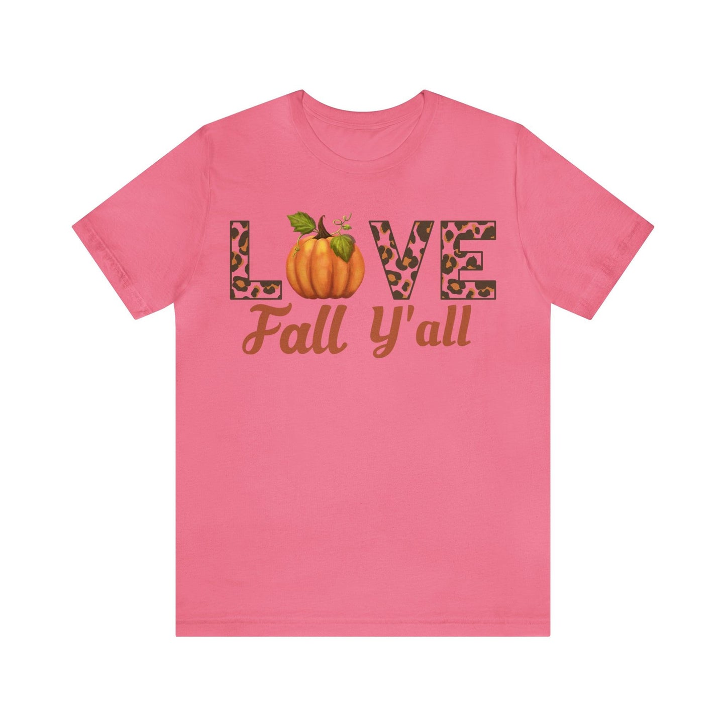 Leopard Print Love Fall Y'all Shirt, Pumpkin Shirt, Fall Shirt for Fall Lover, Fall gift - Giftsmojo